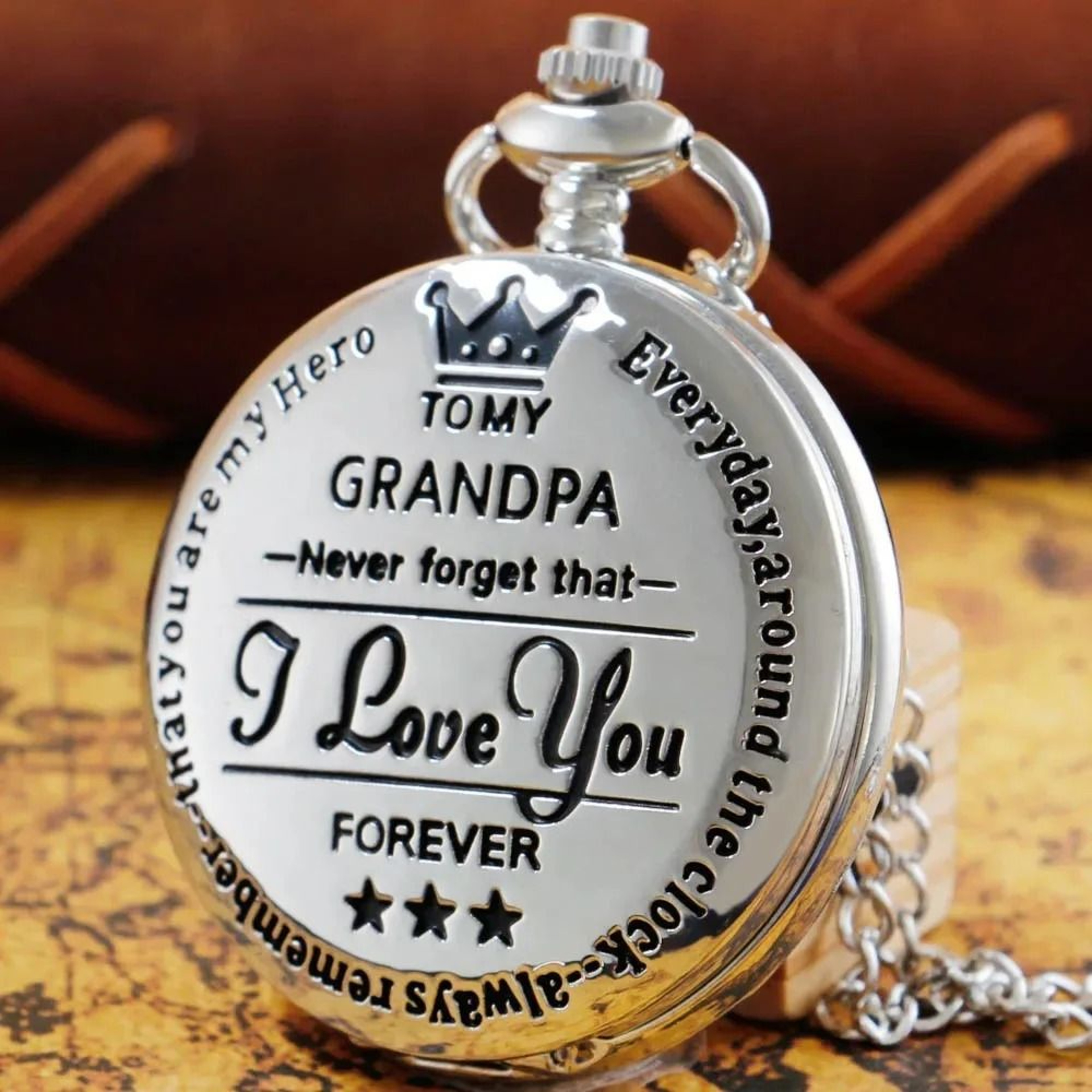 Heritage Tribute Grandpa Pocket Watch Necklace Vintage Quartz Timepiece 2