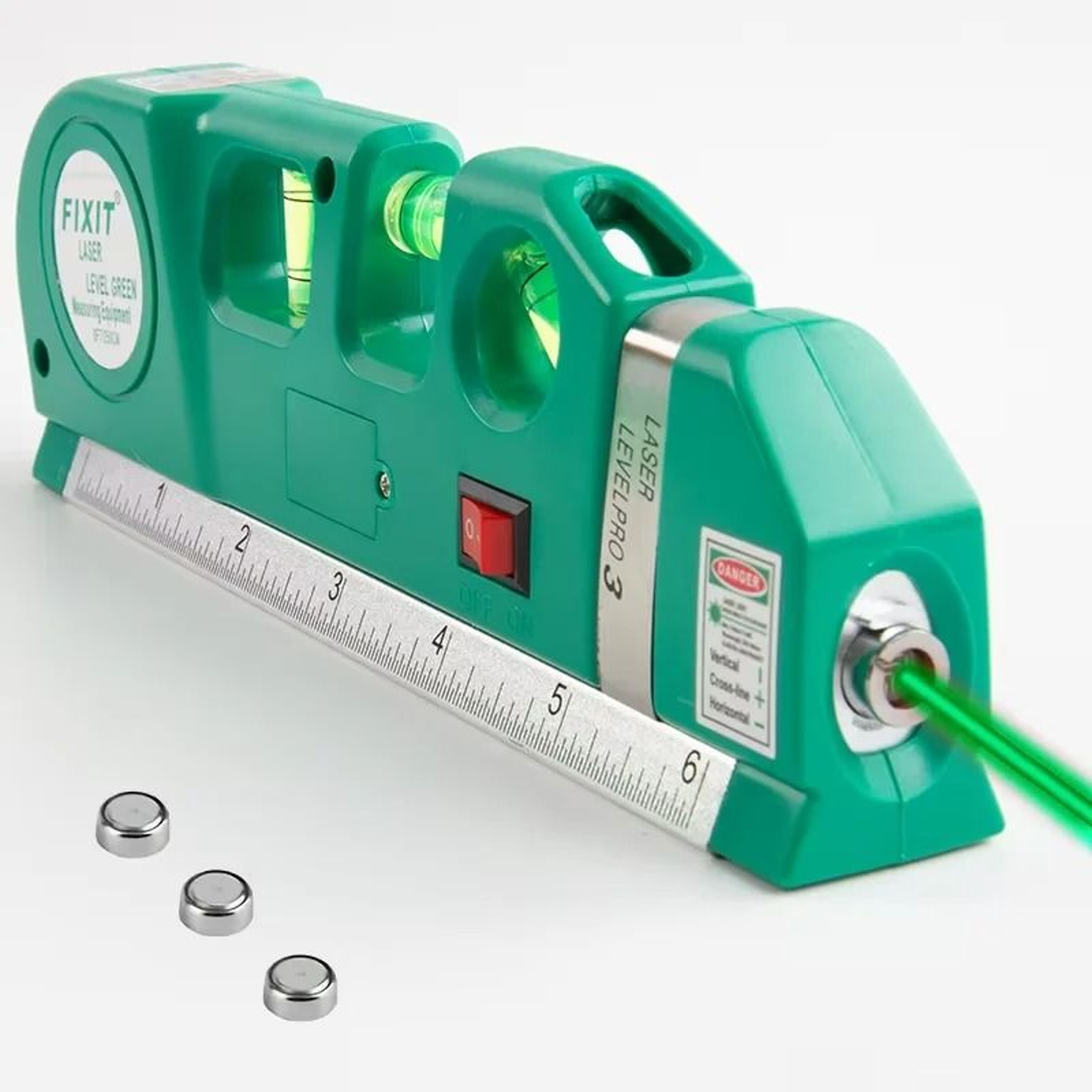HOMEFISH Laser Level Line Tool Kit Multipurpose Cross Line Laser Level With Built In 8ft Measuring  1
