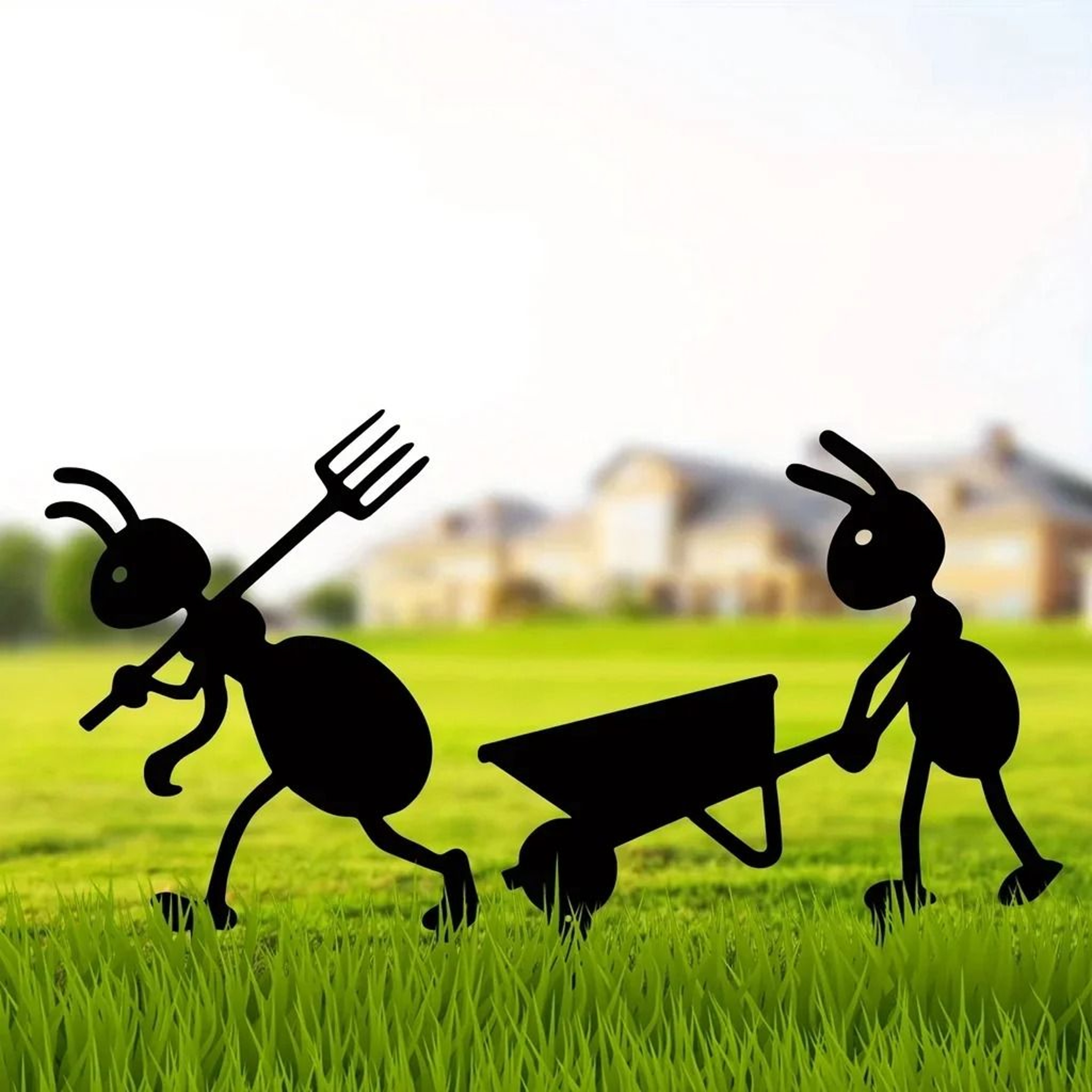 Metal Garden Ant Lawn Stakes Decorative Outdoor Ant Garden Decor 0