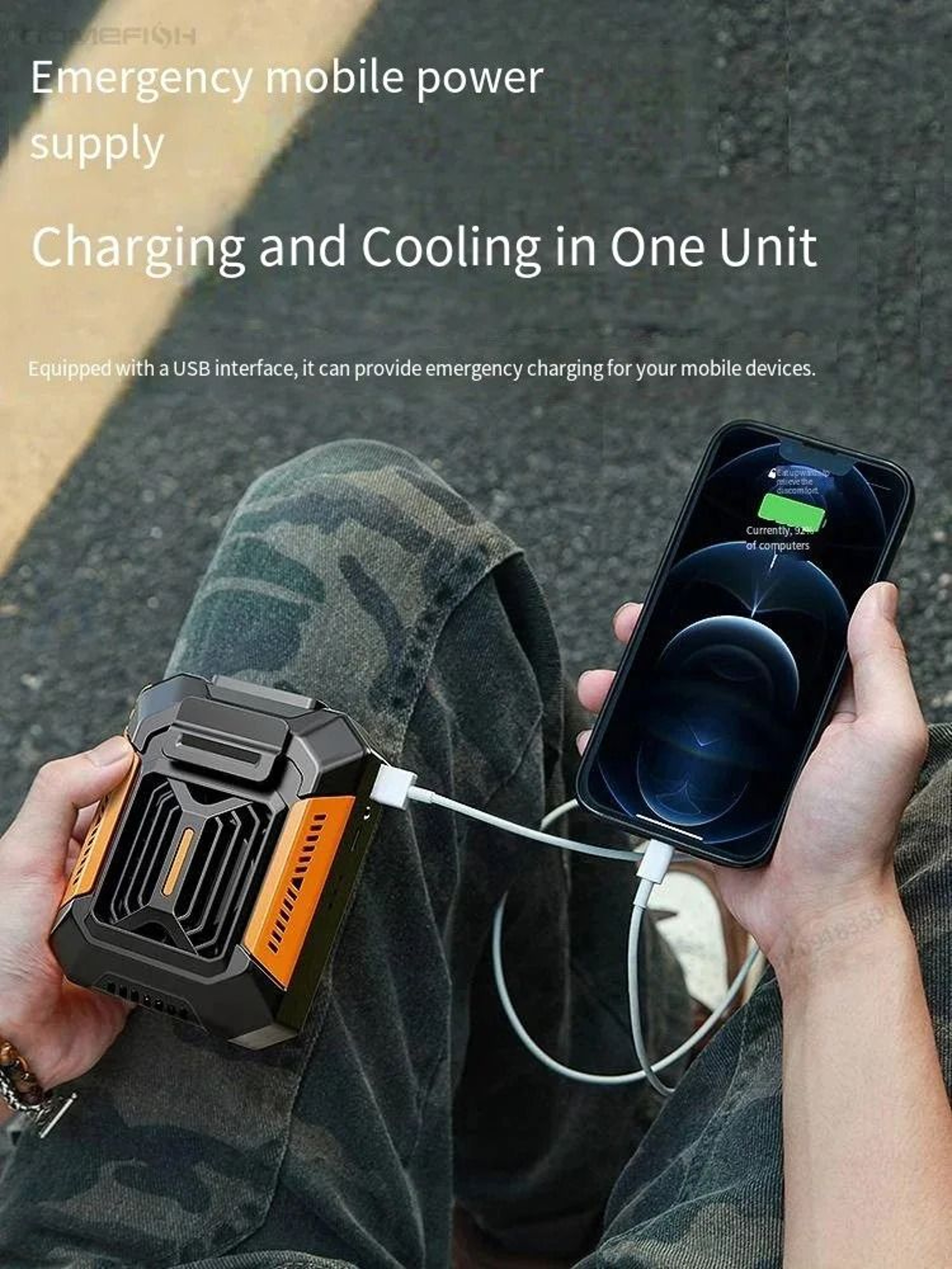 Wearable Belt Clip Fan Portable Neck Personal Cooling Fan With Power Bank And Flashlight 5