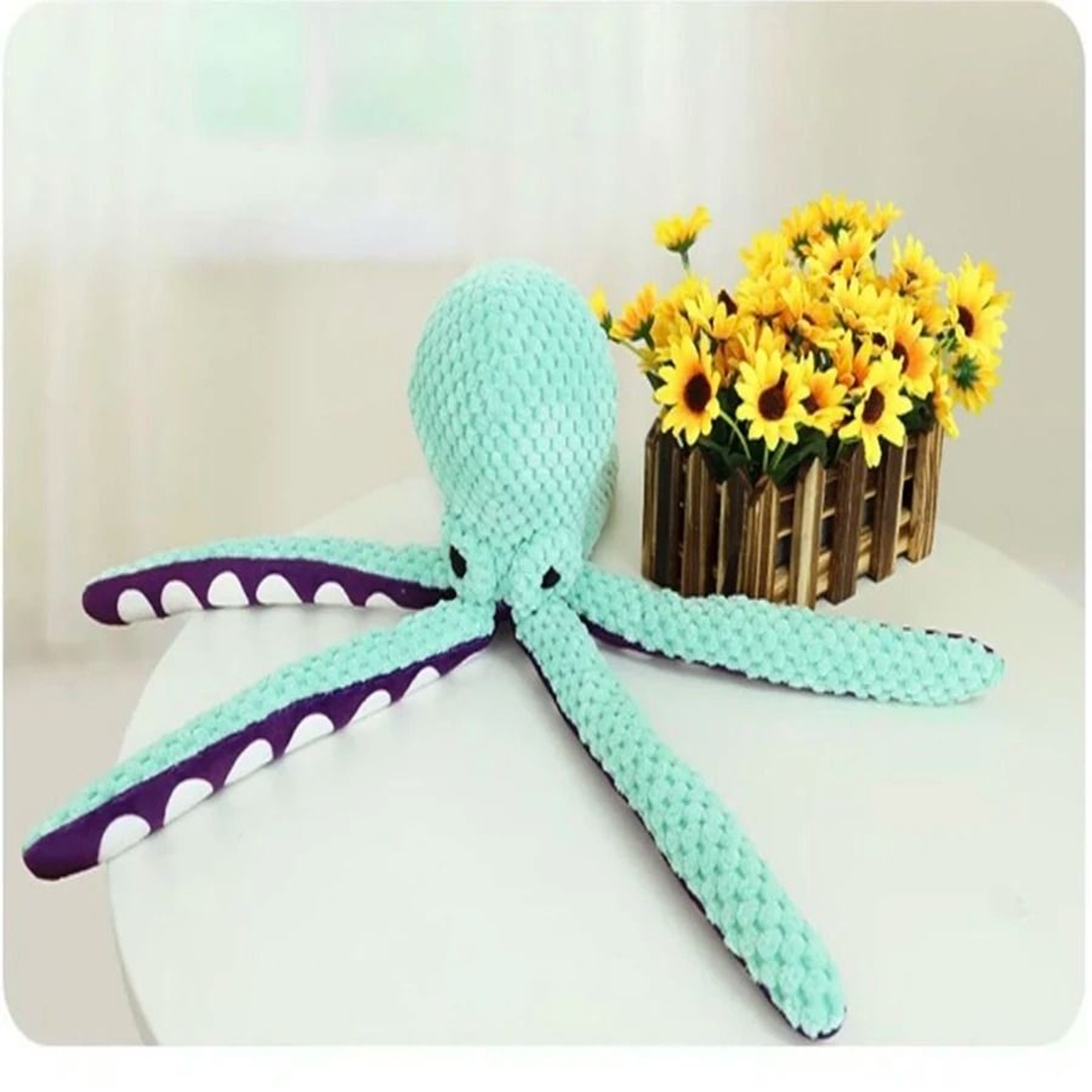 Interactive Plush Octopus Dog Toy Squeaky Boredom Companion For Dogs 2