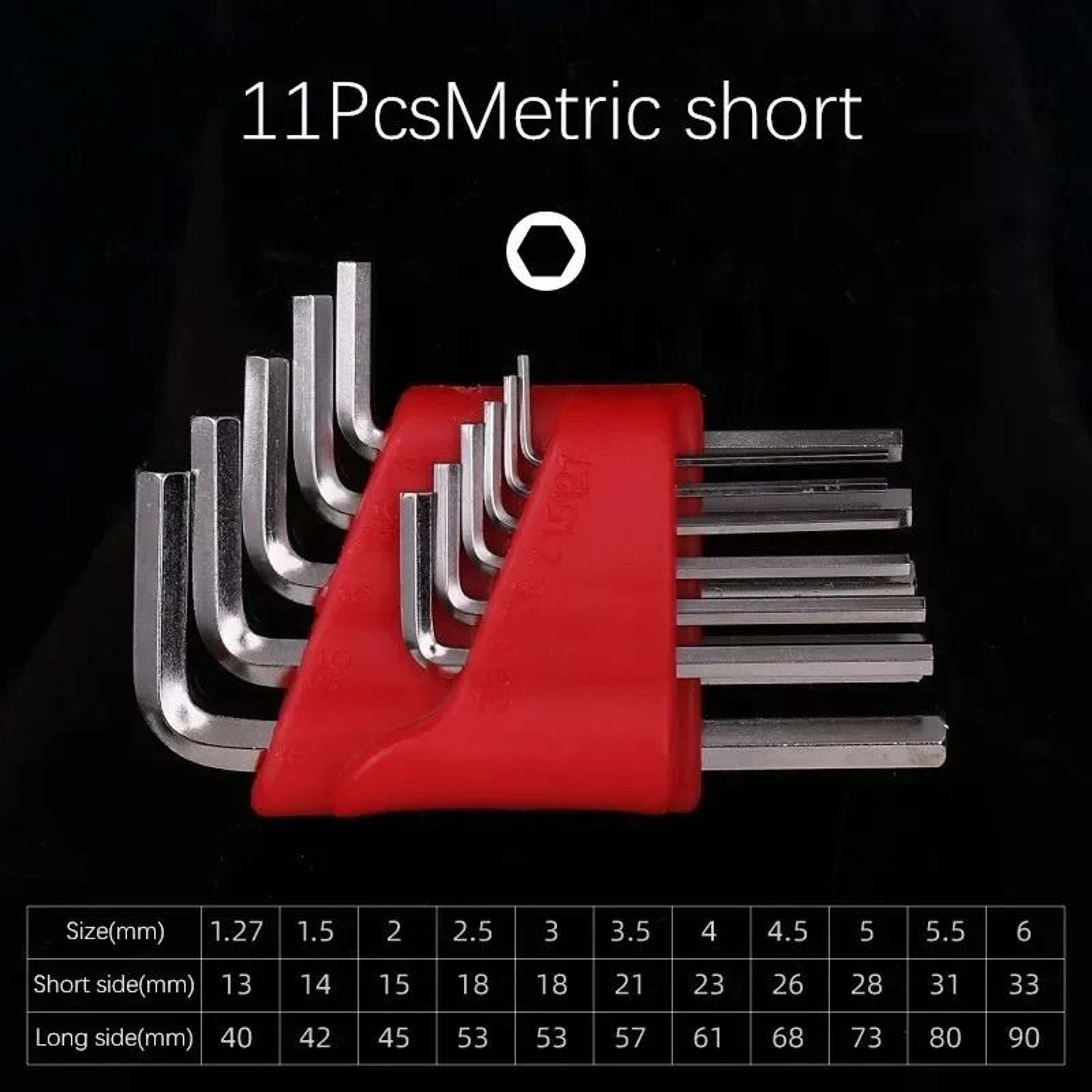 Metric Allen Wrench Set Short Arm Hex Key Set L Shape Repair Tool Kit 5