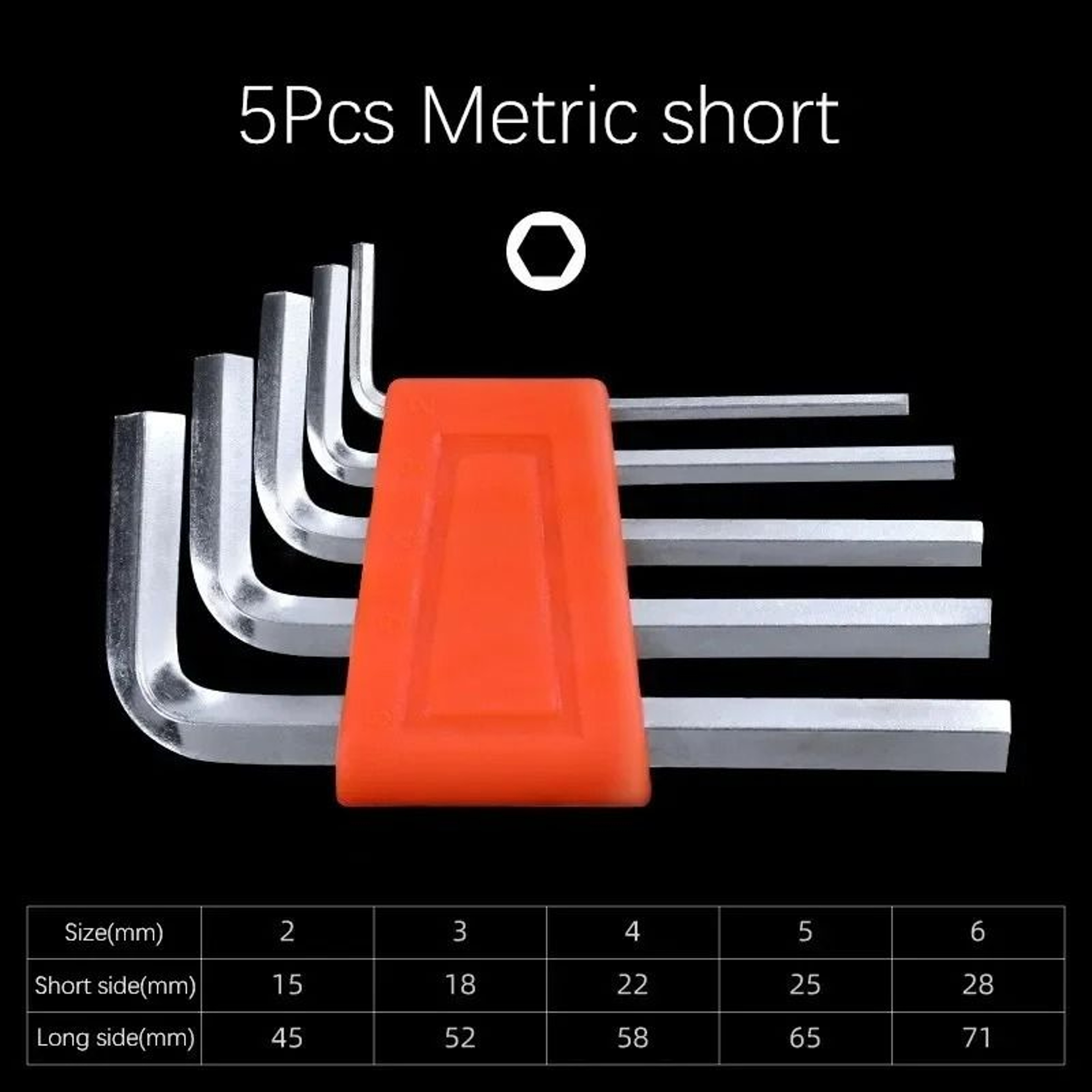 Metric Allen Wrench Set Short Arm Hex Key Set L Shape Repair Tool Kit 1