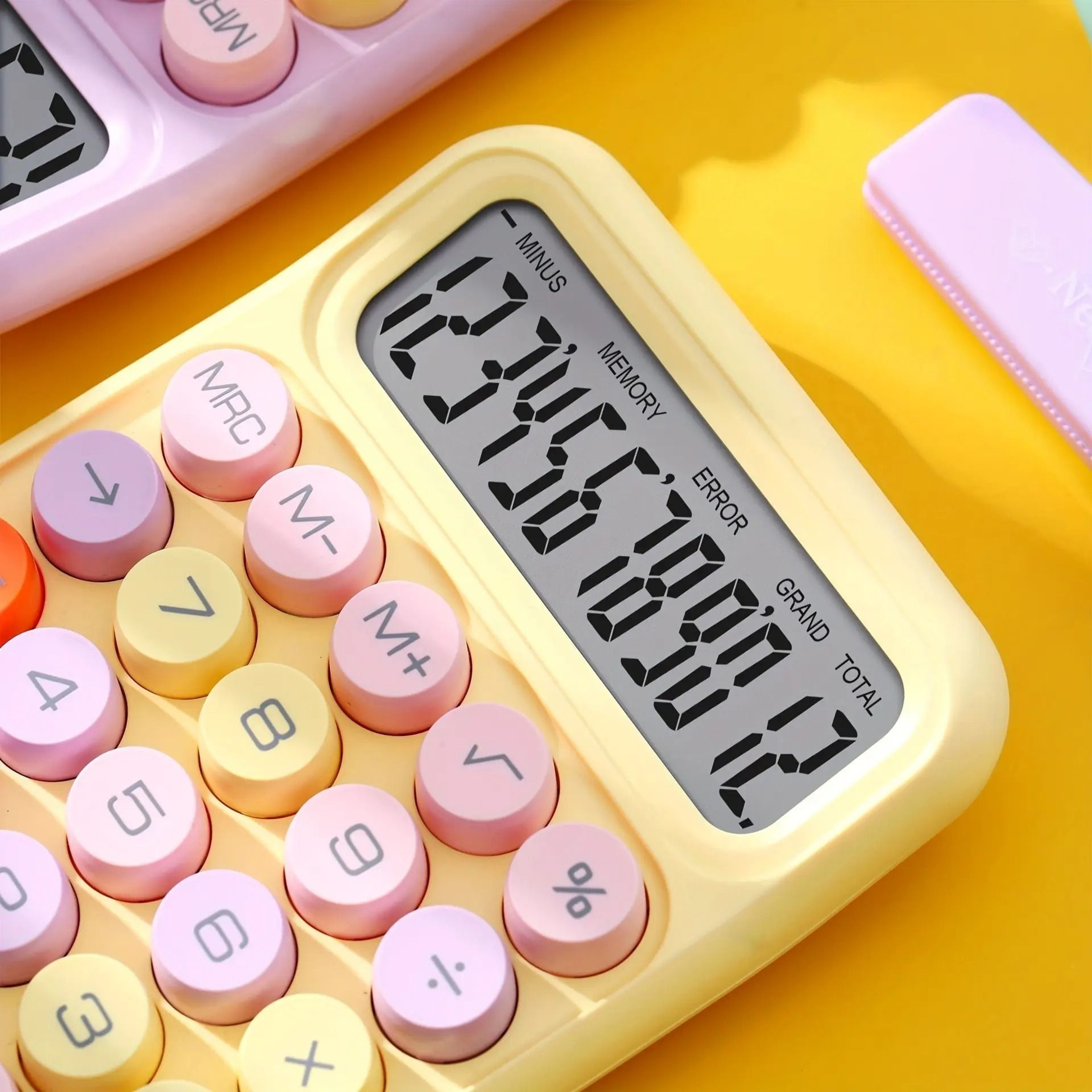 Cute Candy Color Mechanical Calculator 12 Digit Desktop Keyboard Calculator 8