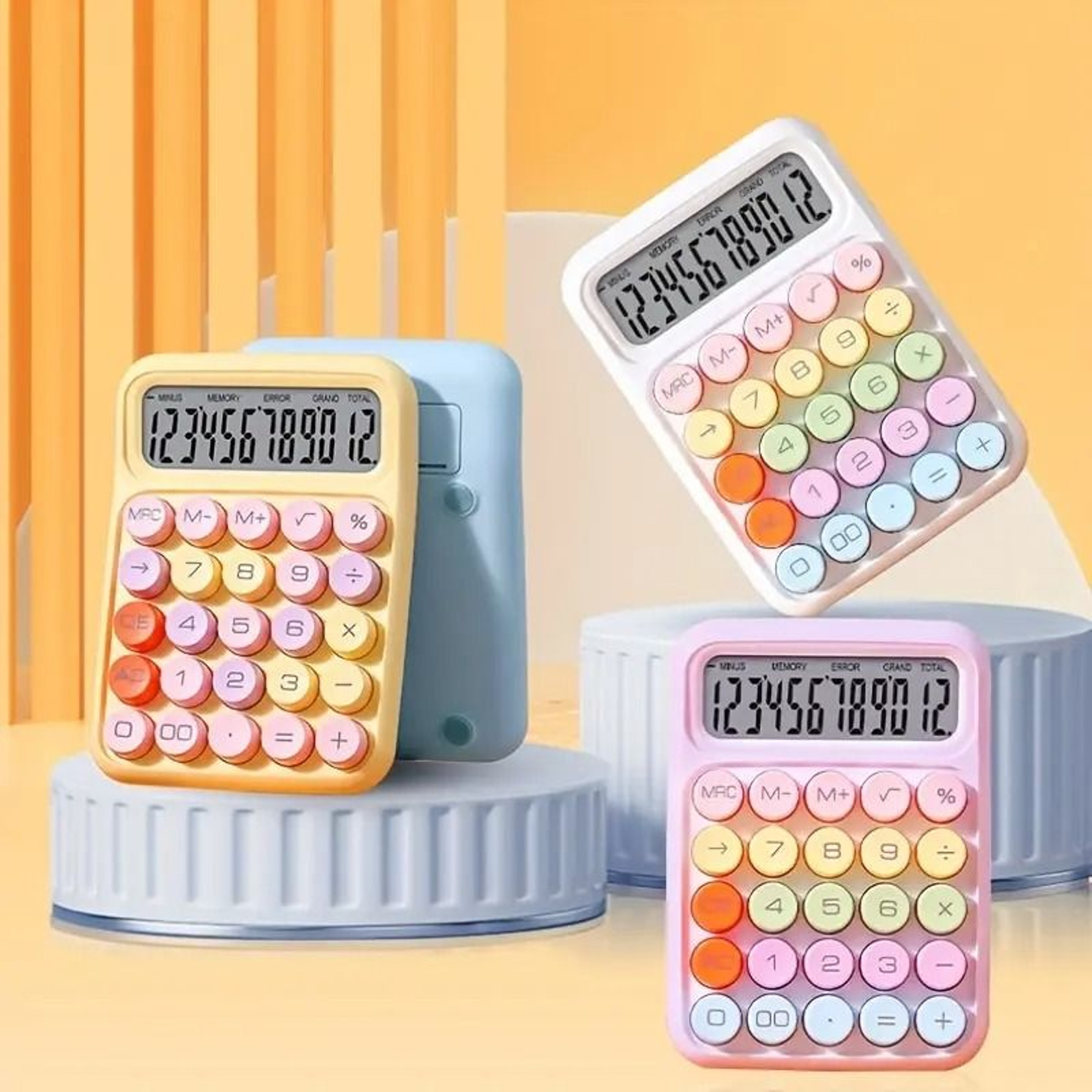 Cute Candy Color Mechanical Calculator 12 Digit Desktop Keyboard Calculator 0