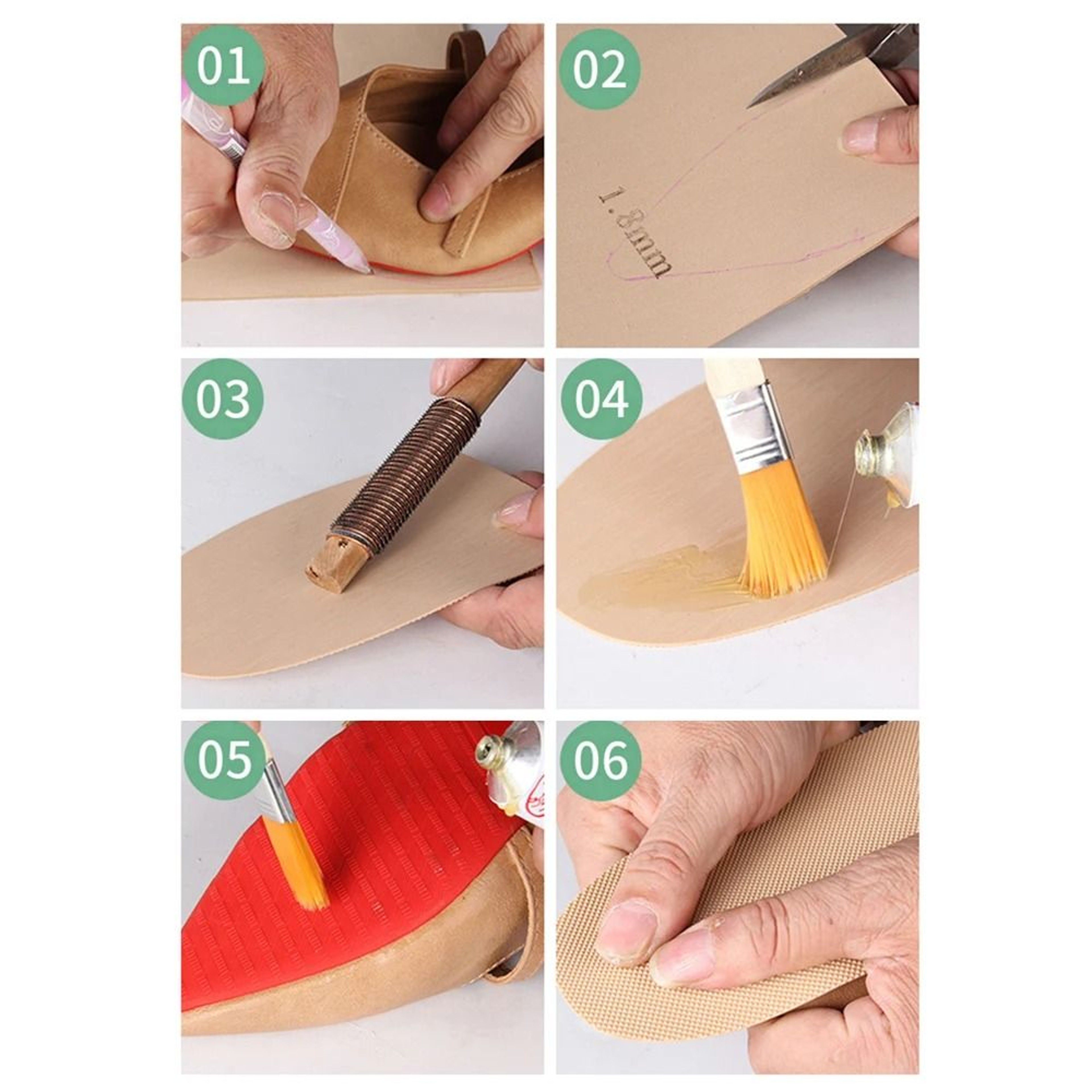 Non Slip Shoe Sole Protector Cuttable Rubber Sole Repair Pads For Sneakers And Shoes 8