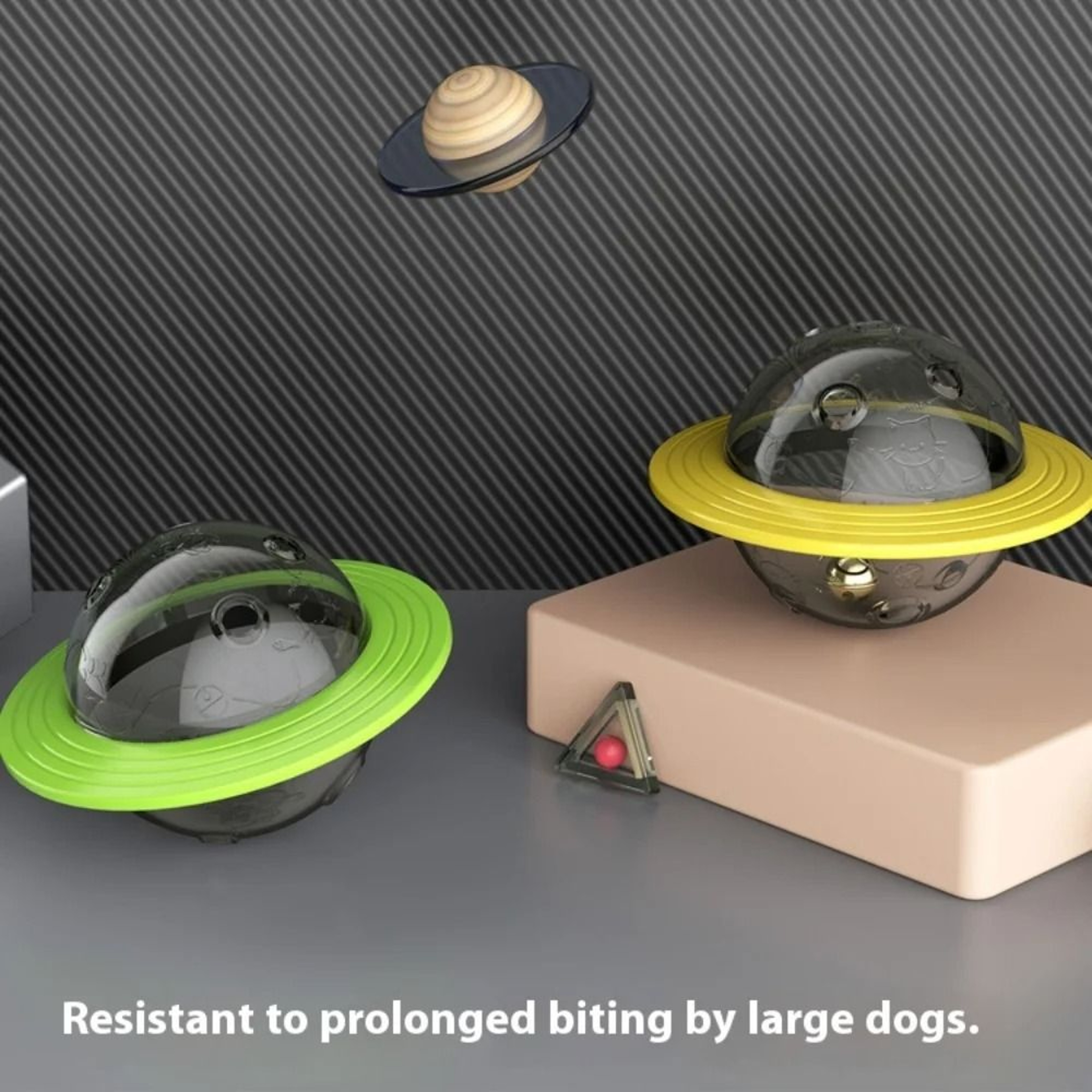 Chew Resistant Dog Treat Dispenser Toy Interactive Dog Puzzle Feeder Flying Saucer Toy For Strong C 4