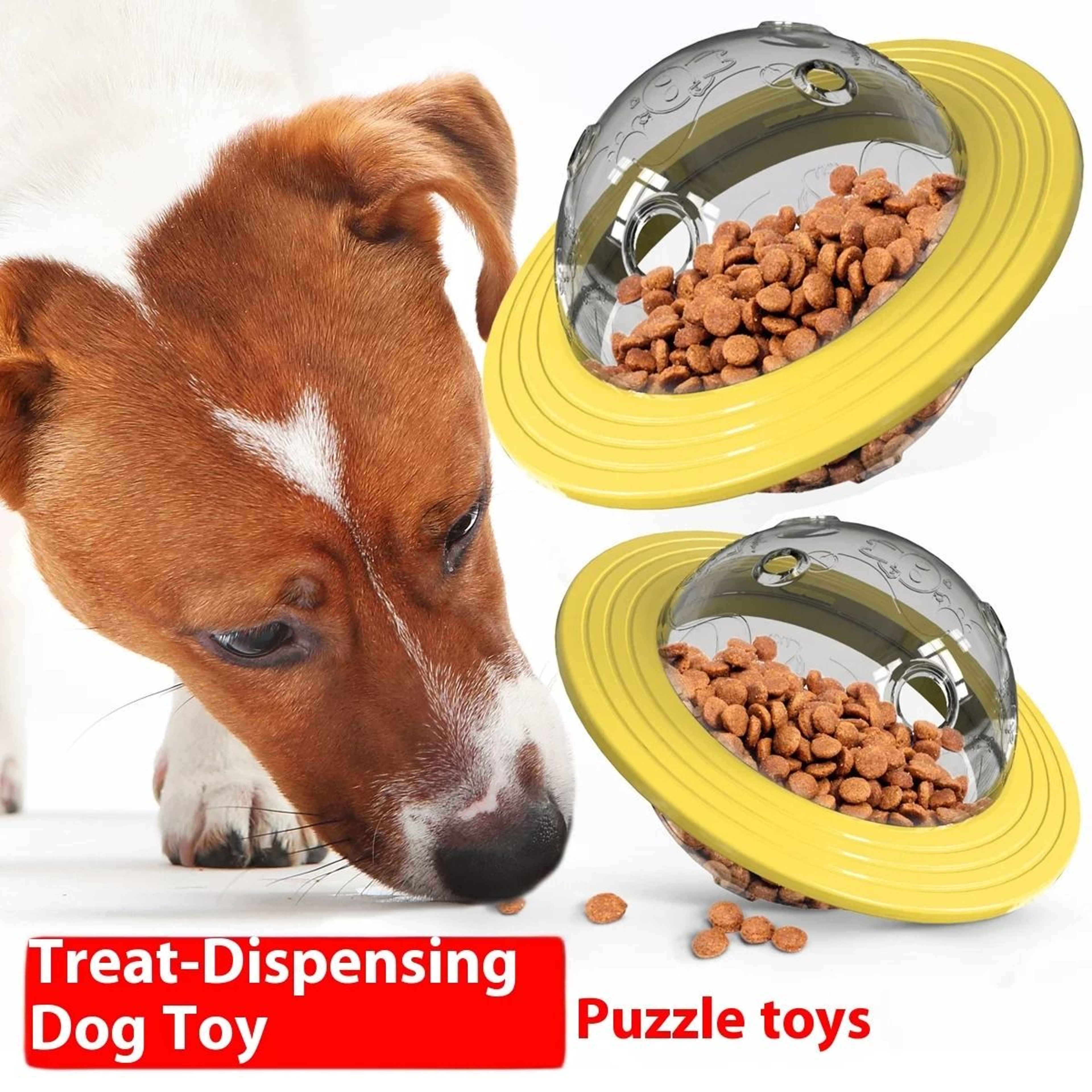 Chew Resistant Dog Treat Dispenser Toy Interactive Dog Puzzle Feeder Flying Saucer Toy For Strong C 7
