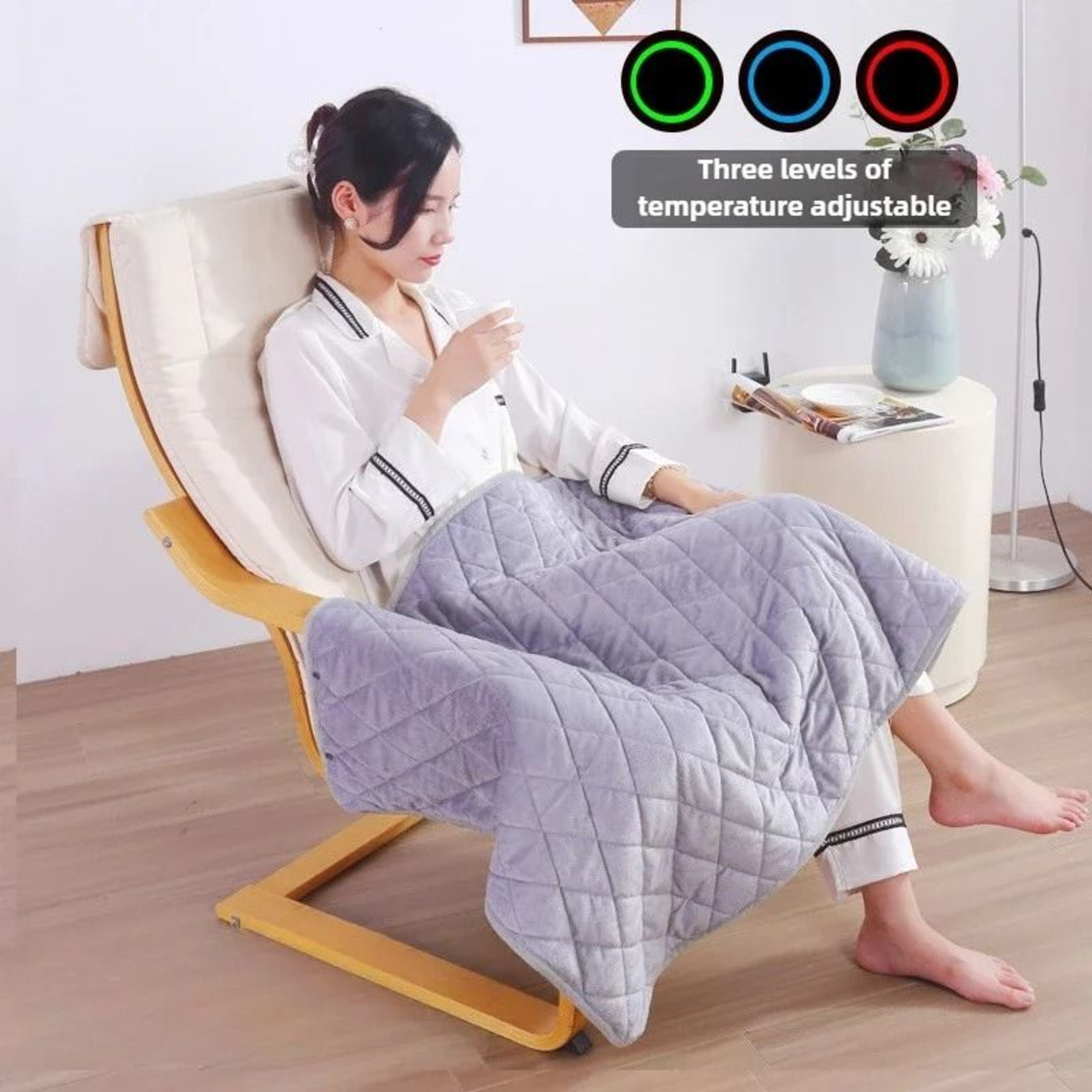 Portable USB Heating Blanket Cozy Electric Heating Shawl Blanket Winter Warmer For Home And Office 8