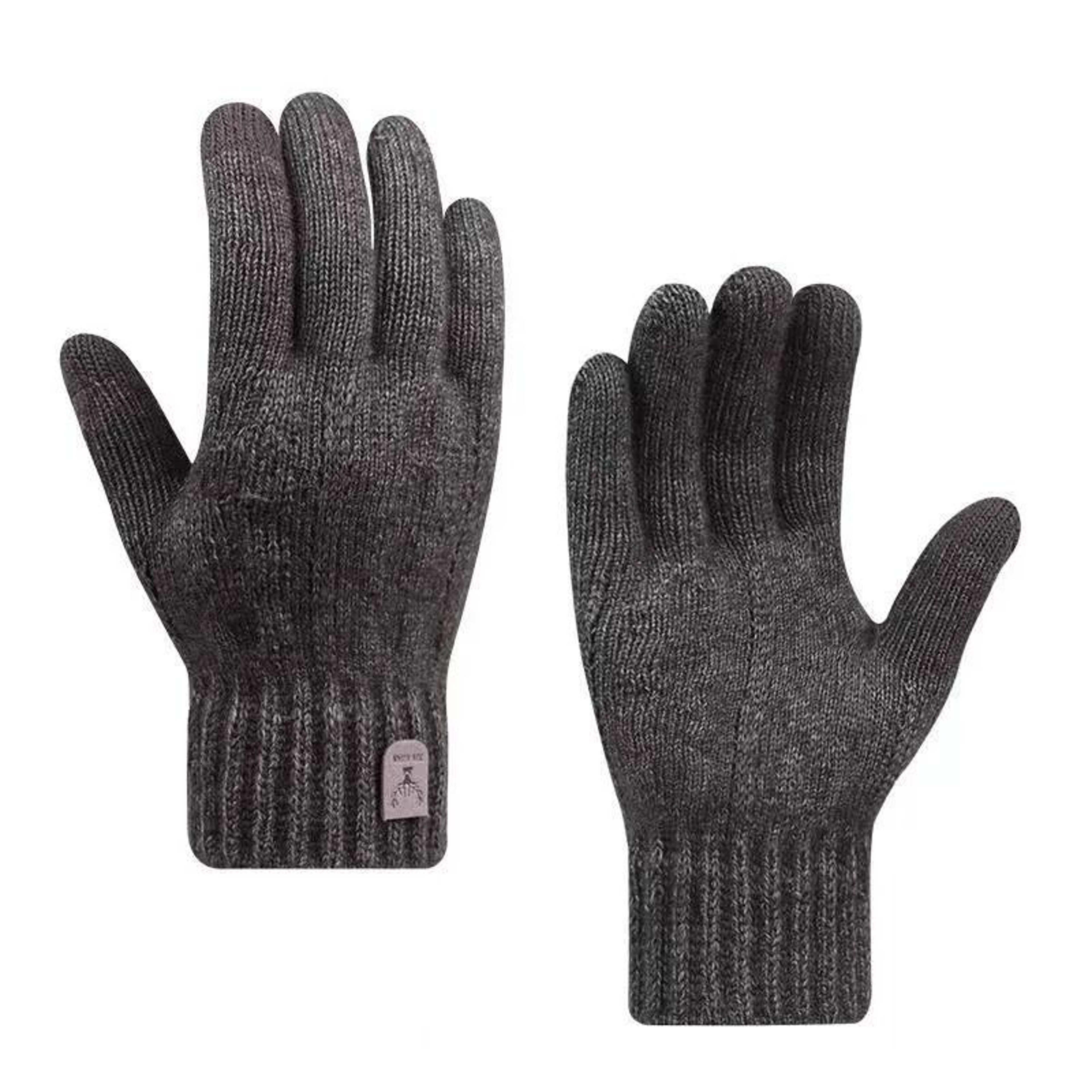 Mens Touch Screen Winter Gloves Warm Knitted Wool Gloves Thick Velvet Lined Cold Weather Gloves 5
