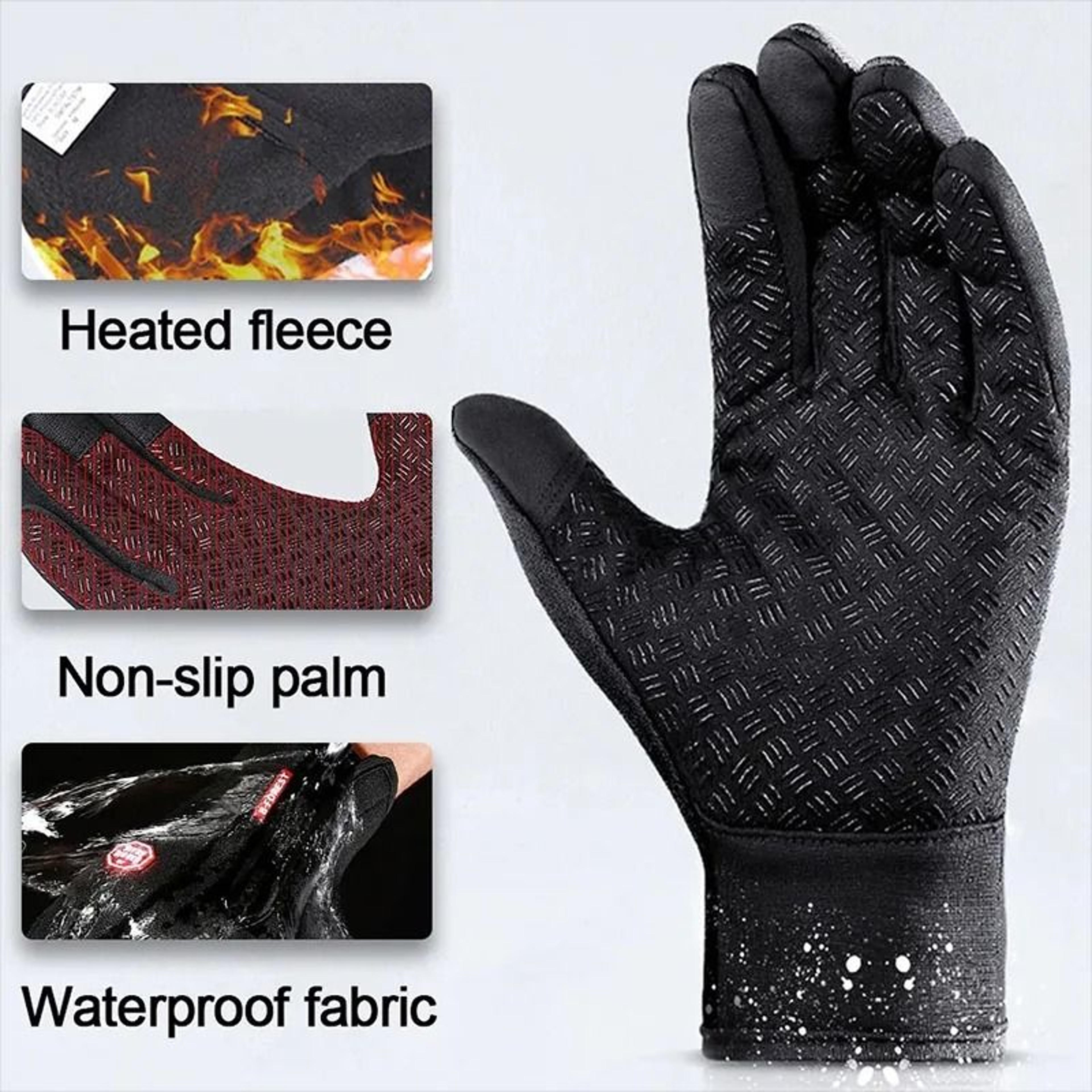 Unisex Waterproof Winter Gloves Touch Screen Windproof Sports Gloves Warm Cycling Ski Outdoor Glove 6