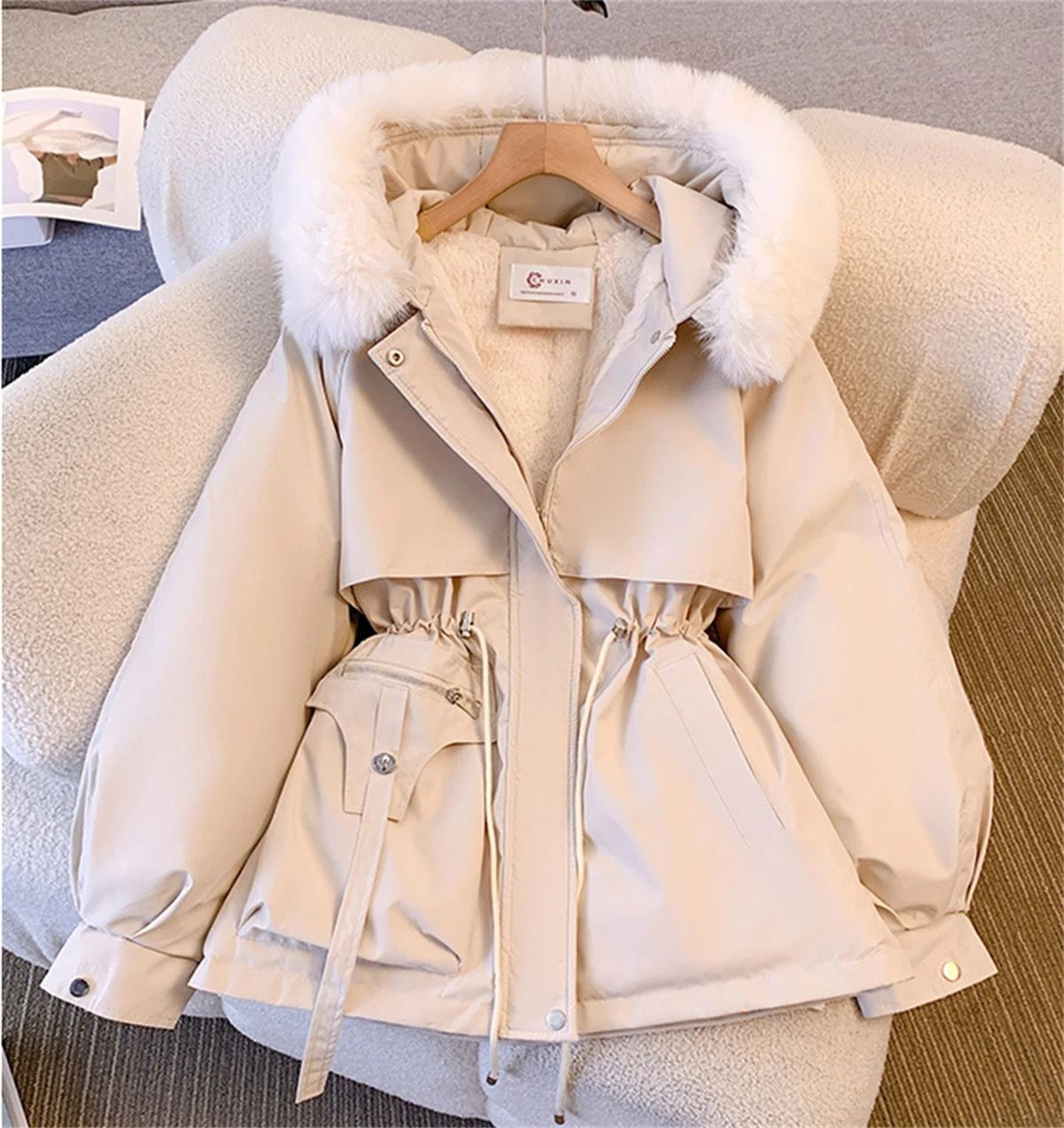 Stylish Womens Hooded Padded Jacket Korean Style Winter Parka Coat 6