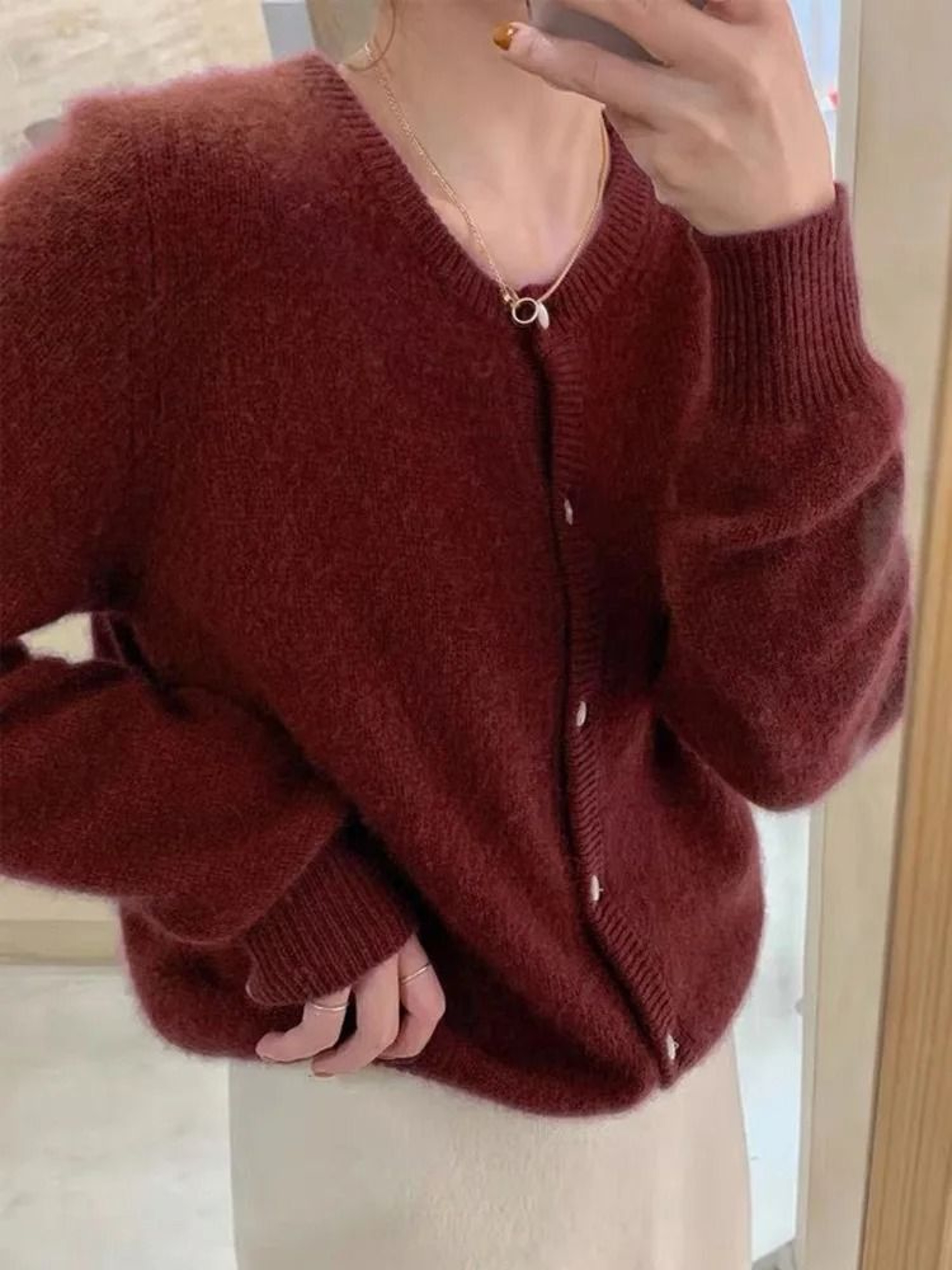 Elegant Womens Knit Button Cardigan Casual Loose Long Sleeve Winter Sweater 13