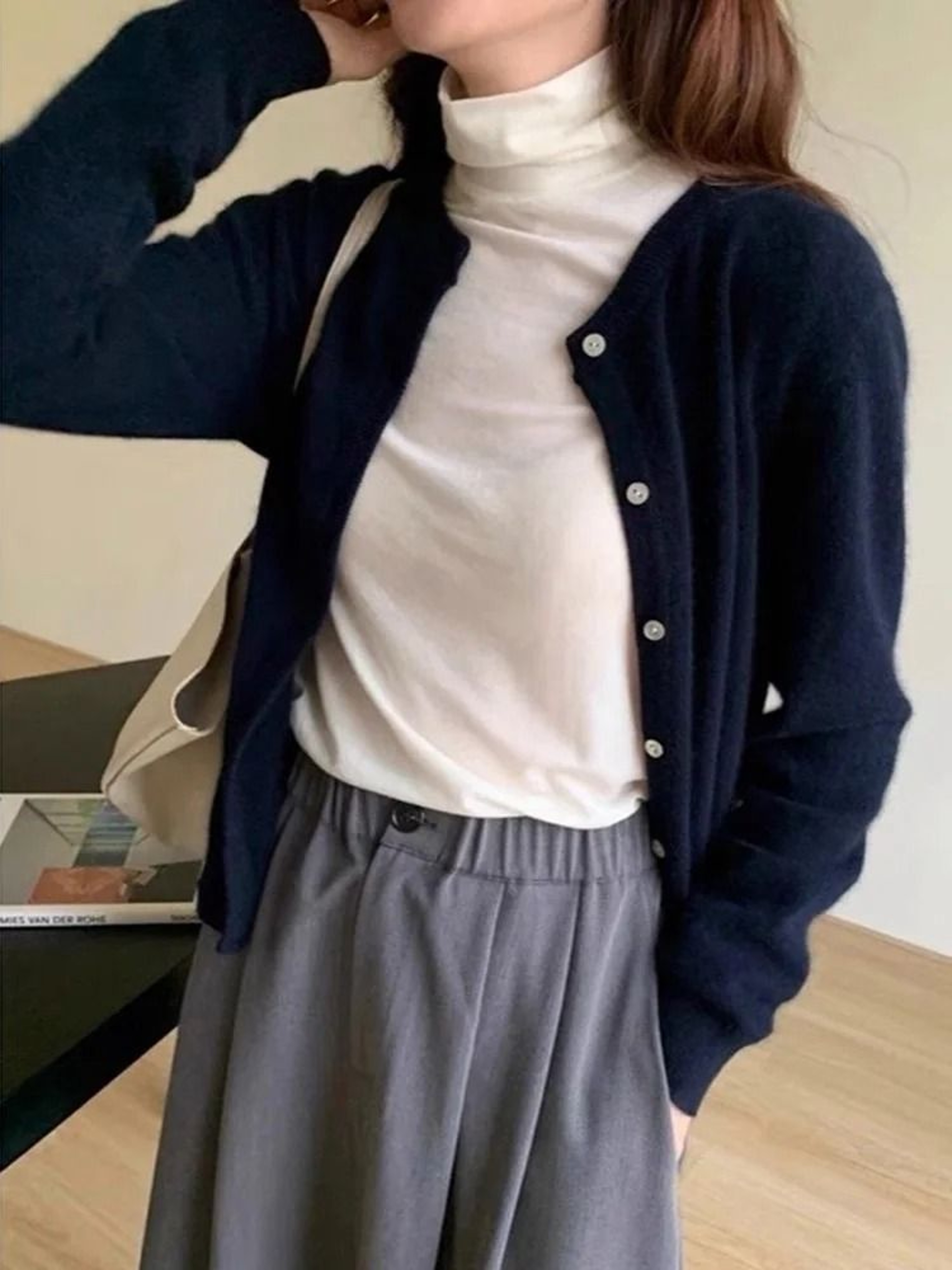 Elegant Womens Knit Button Cardigan Casual Loose Long Sleeve Winter Sweater 4