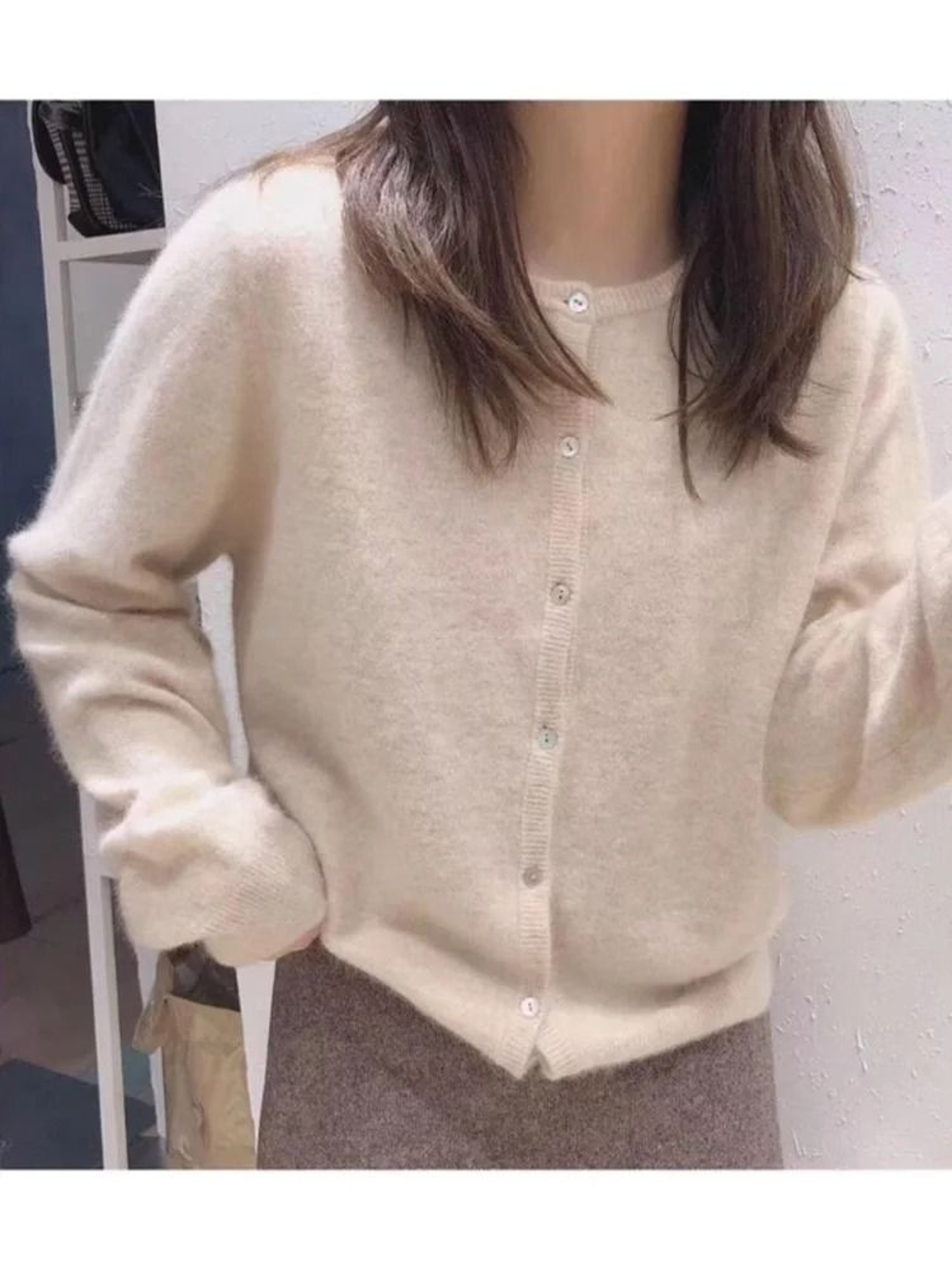 Elegant Womens Knit Button Cardigan Casual Loose Long Sleeve Winter Sweater 2