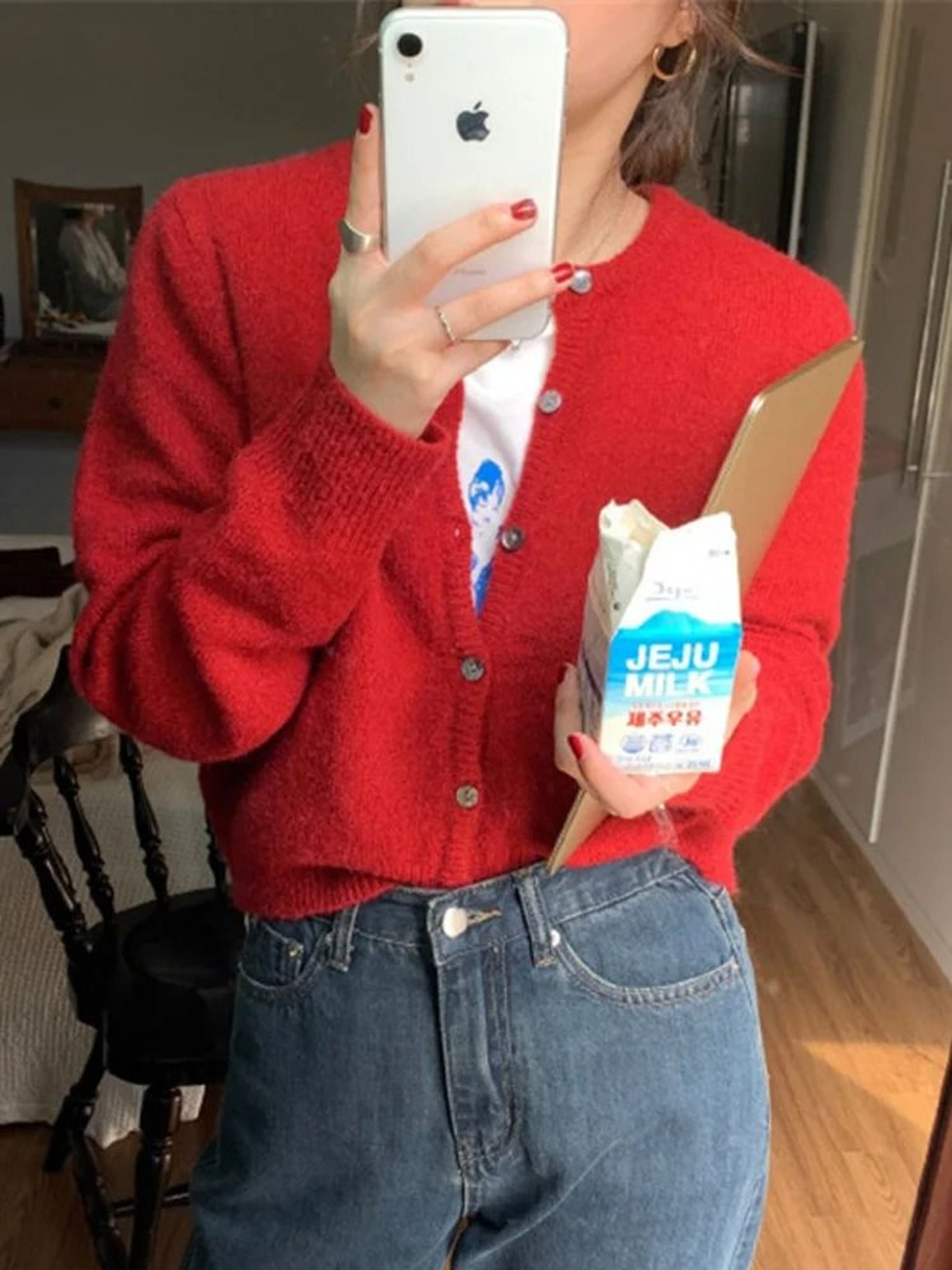 Elegant Womens Knit Button Cardigan Casual Loose Long Sleeve Winter Sweater 3