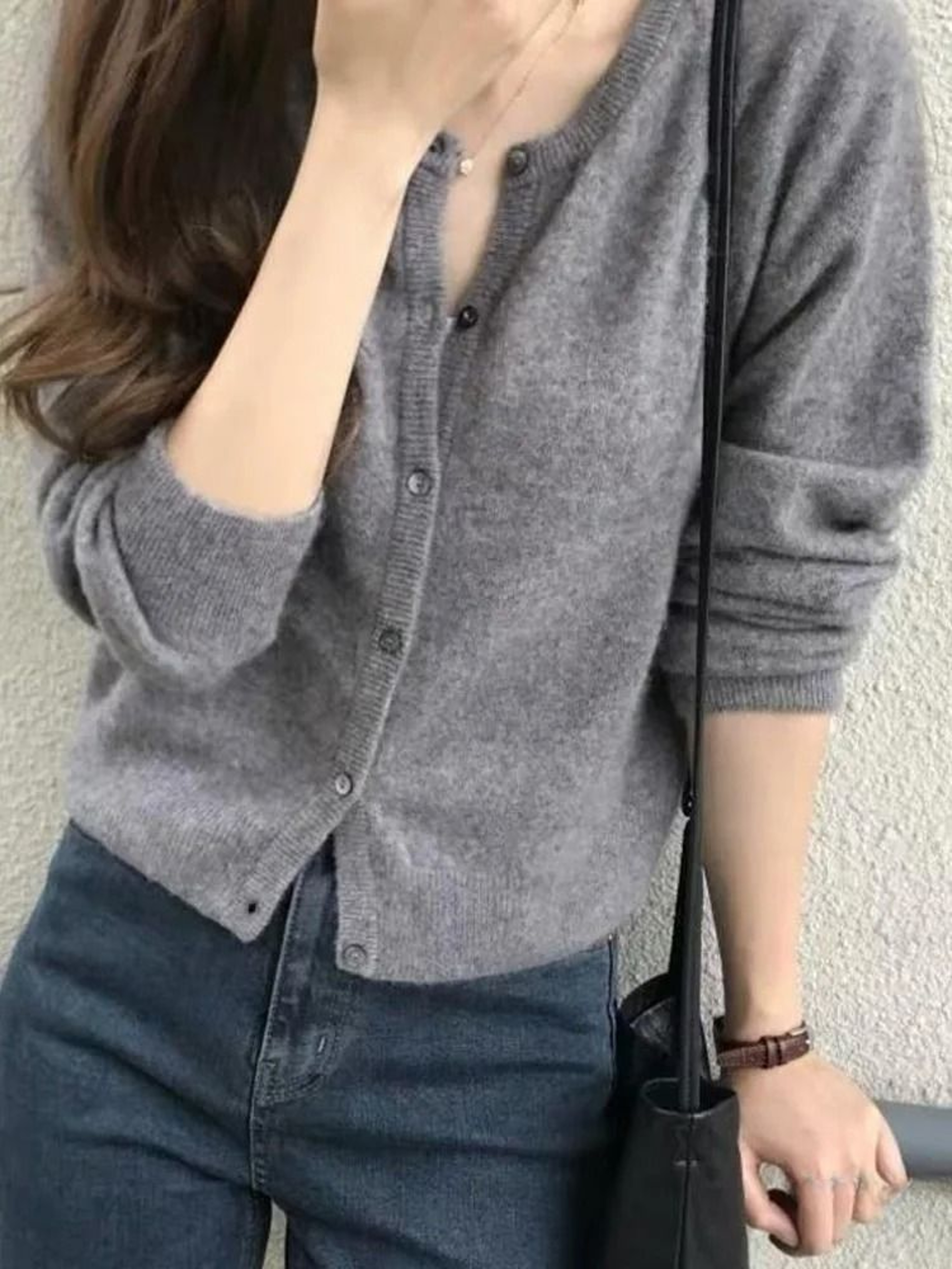 Elegant Womens Knit Button Cardigan Casual Loose Long Sleeve Winter Sweater 8