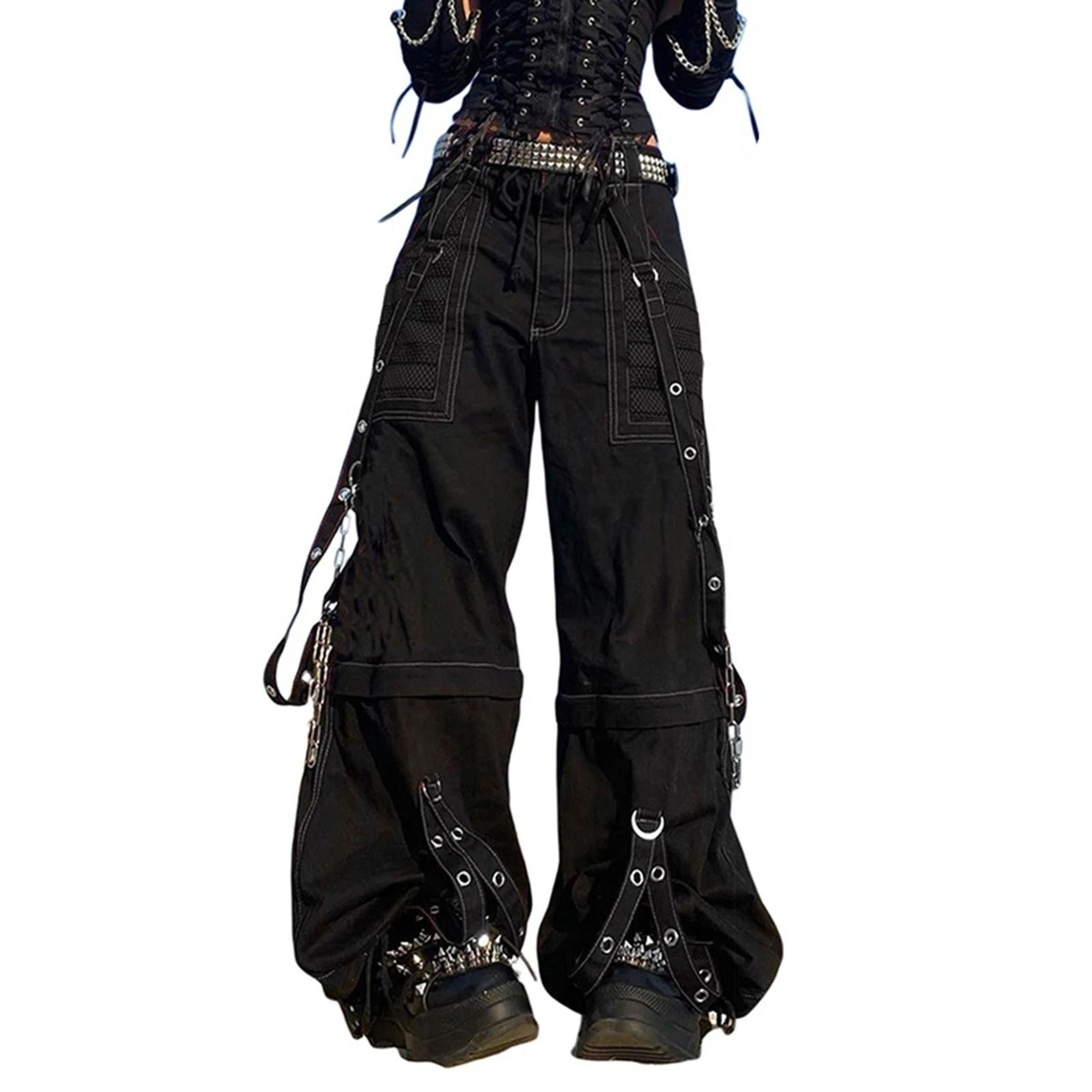 Womens Cargo Jeans Loose Fit Streetwear Denim Pants With Pockets 2