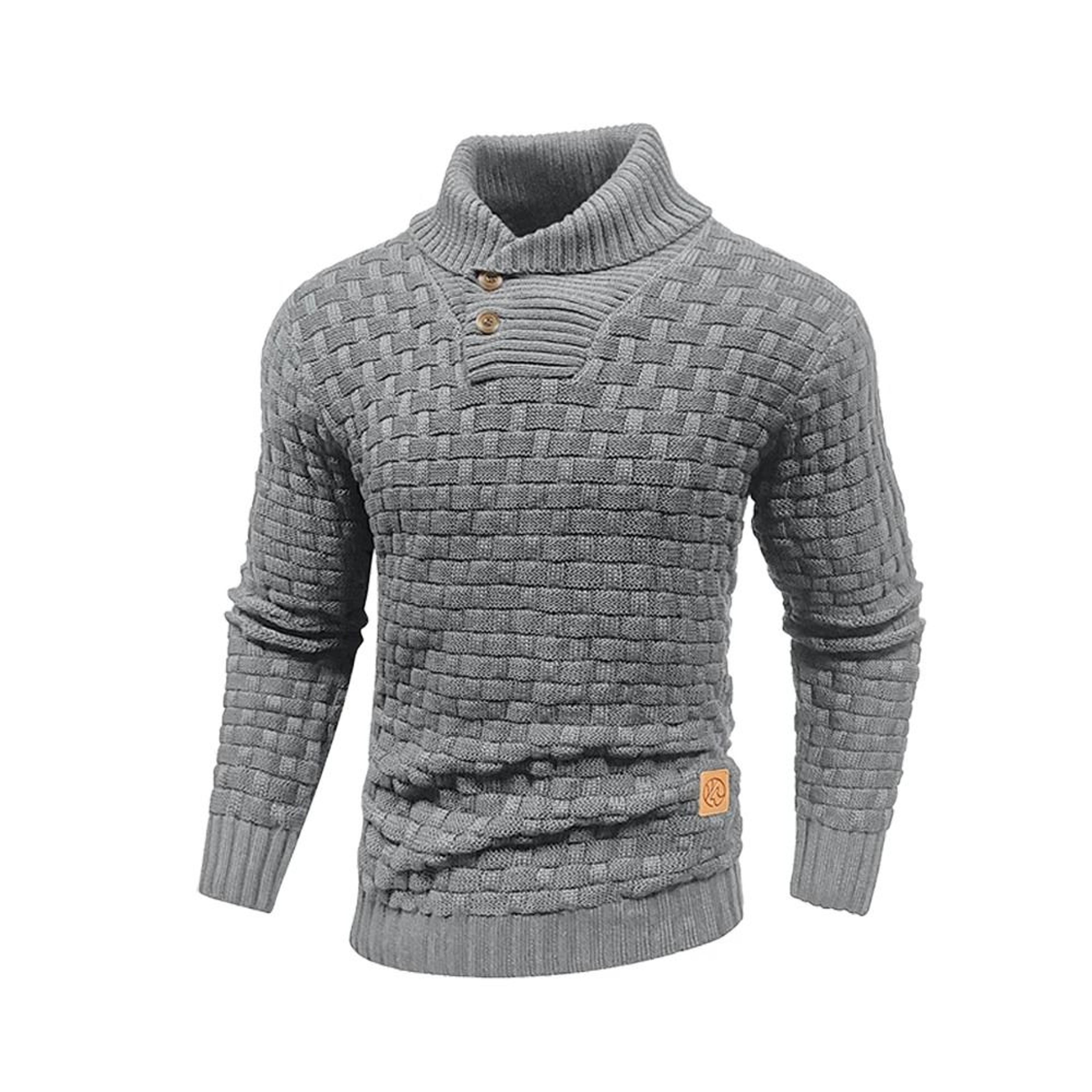 Mens Casual Knit Sweater Crew Neck Warm Ribbed Pullover 5