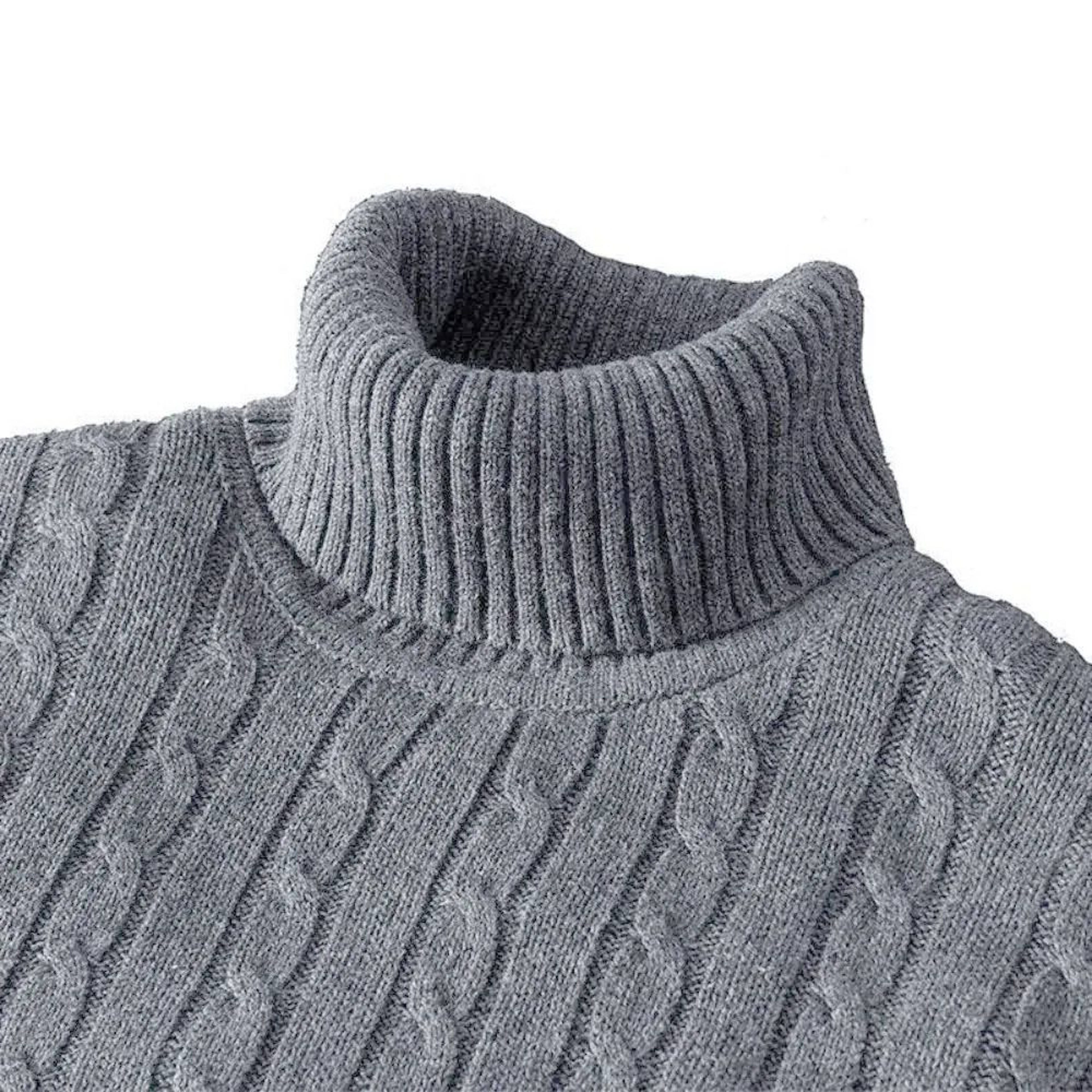 Mens Turtleneck Knit Sweater Warm High Neck Casual Pullover 11