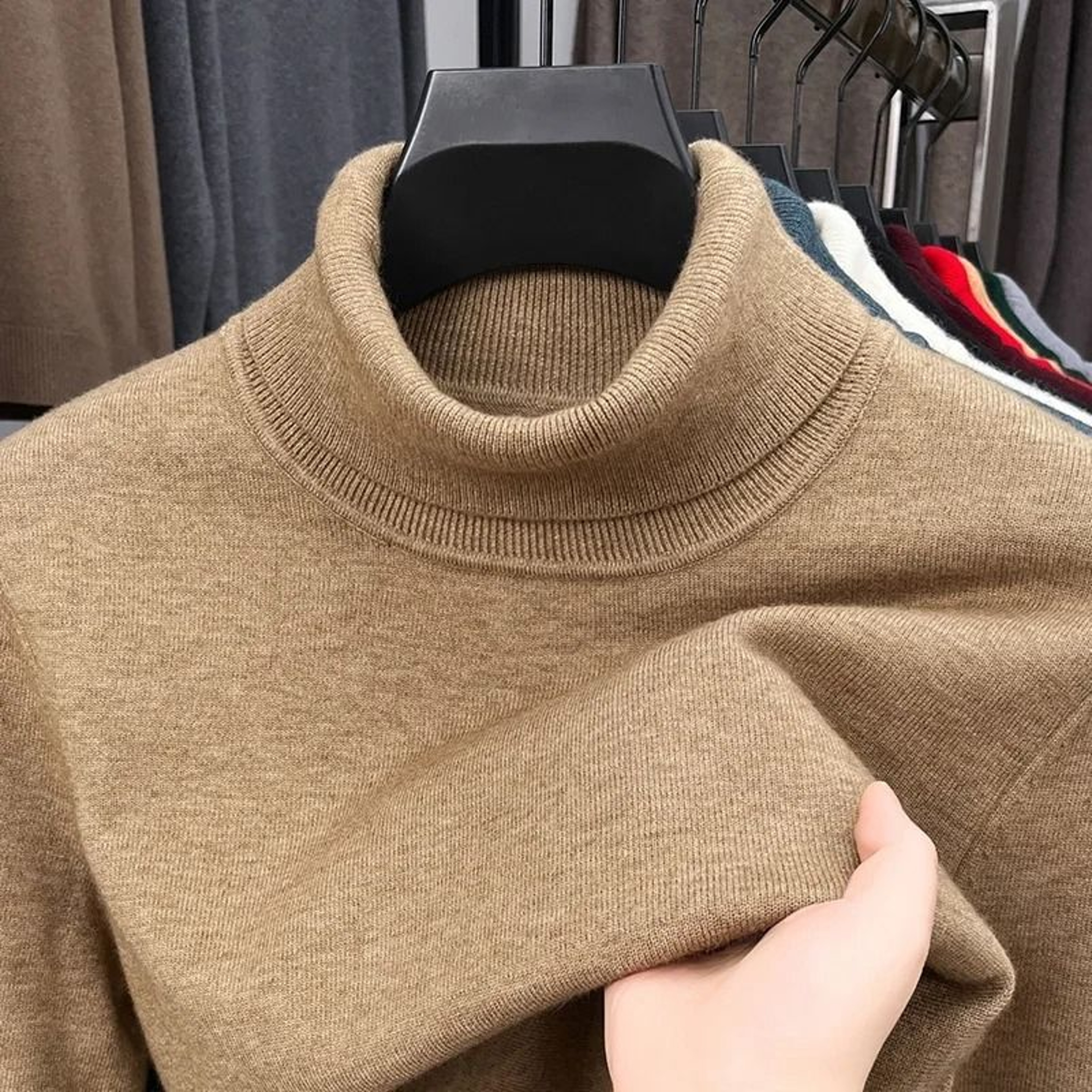Mens Slim Fit Turtleneck Sweater Anti Pilling Knit Pullover 7