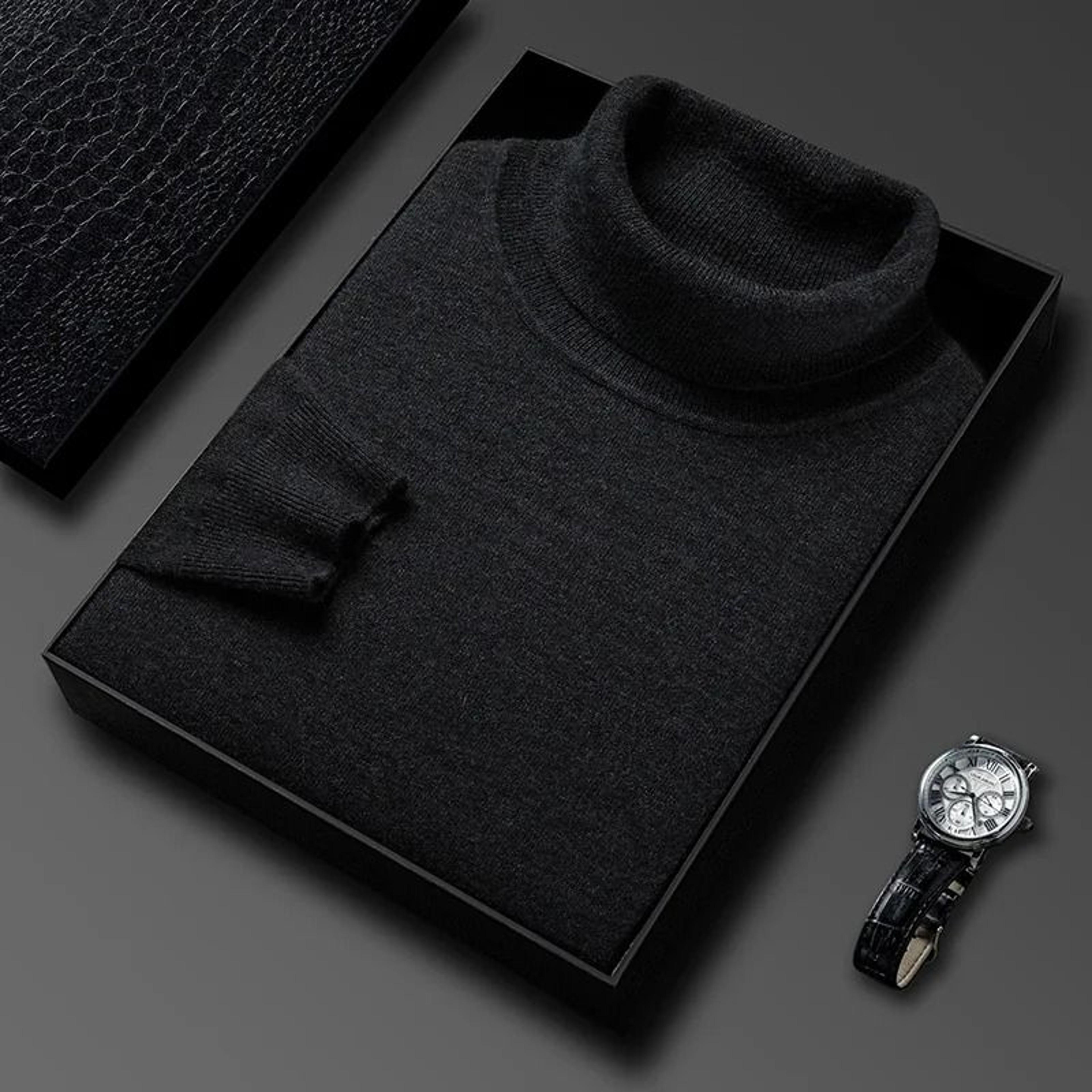 Mens Slim Fit Turtleneck Sweater Anti Pilling Knit Pullover 9