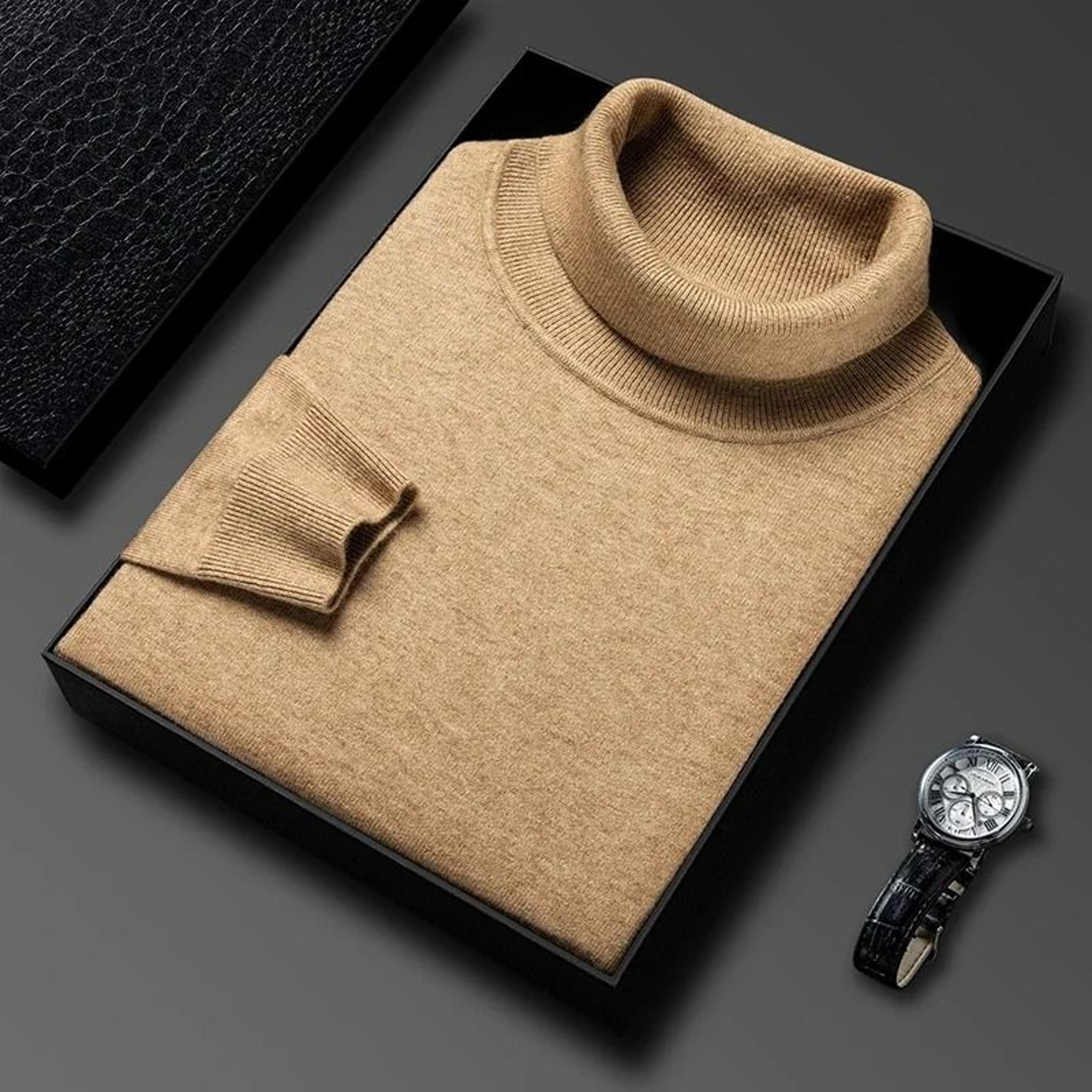 Mens Slim Fit Turtleneck Sweater Anti Pilling Knit Pullover 11