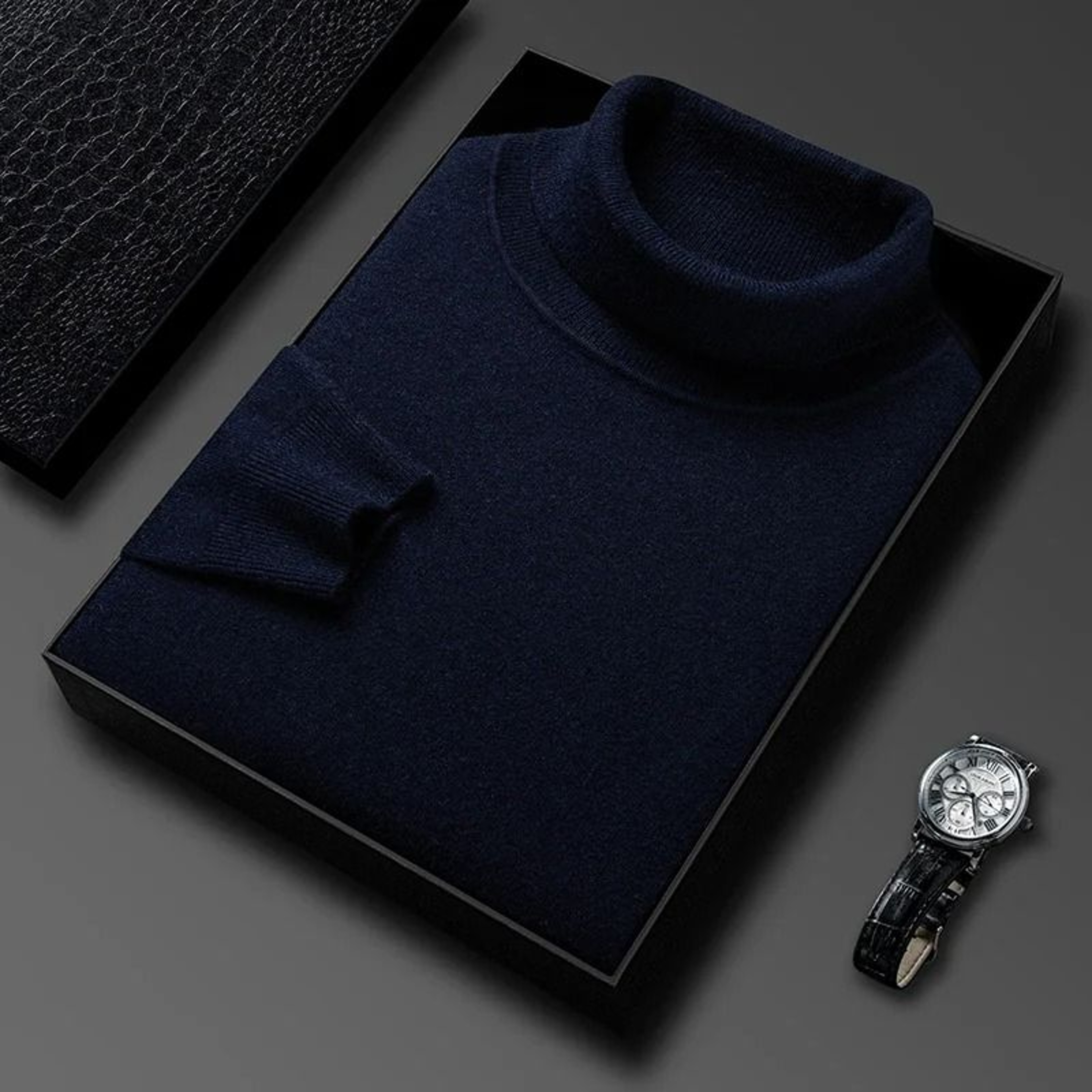 Mens Slim Fit Turtleneck Sweater Anti Pilling Knit Pullover 8