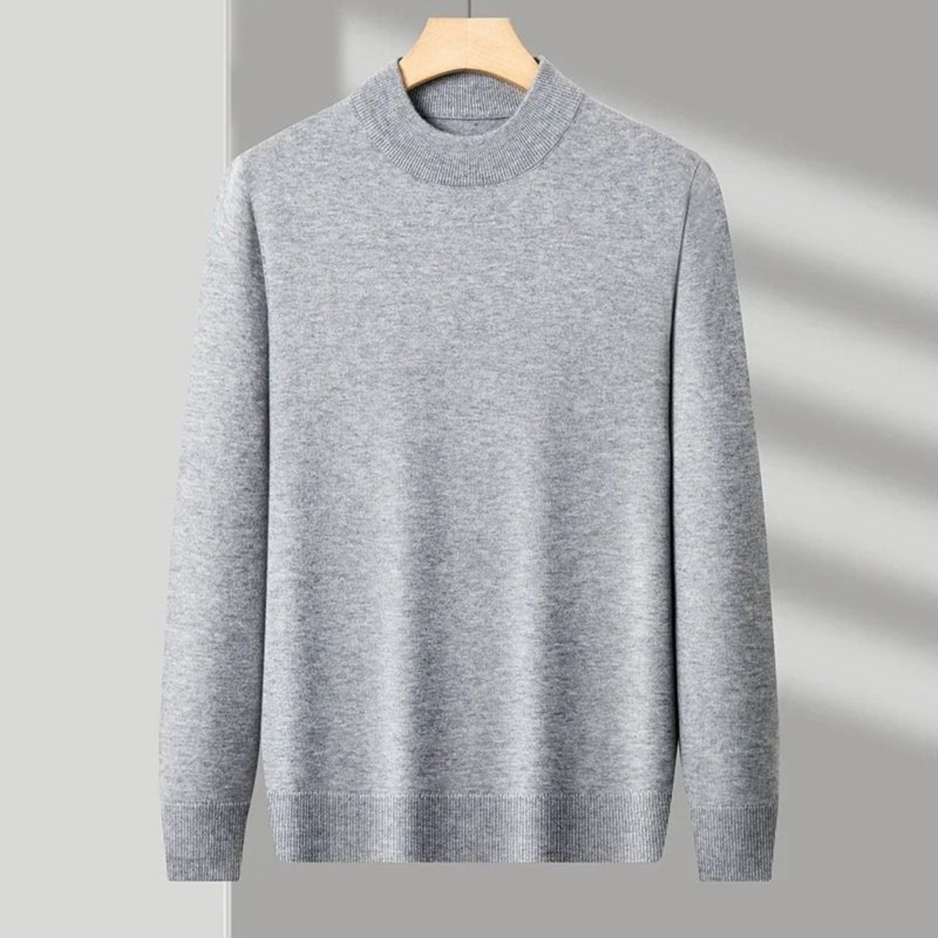 Mens Mock Neck Knit Sweater Casual Half Turtleneck Pullover 0