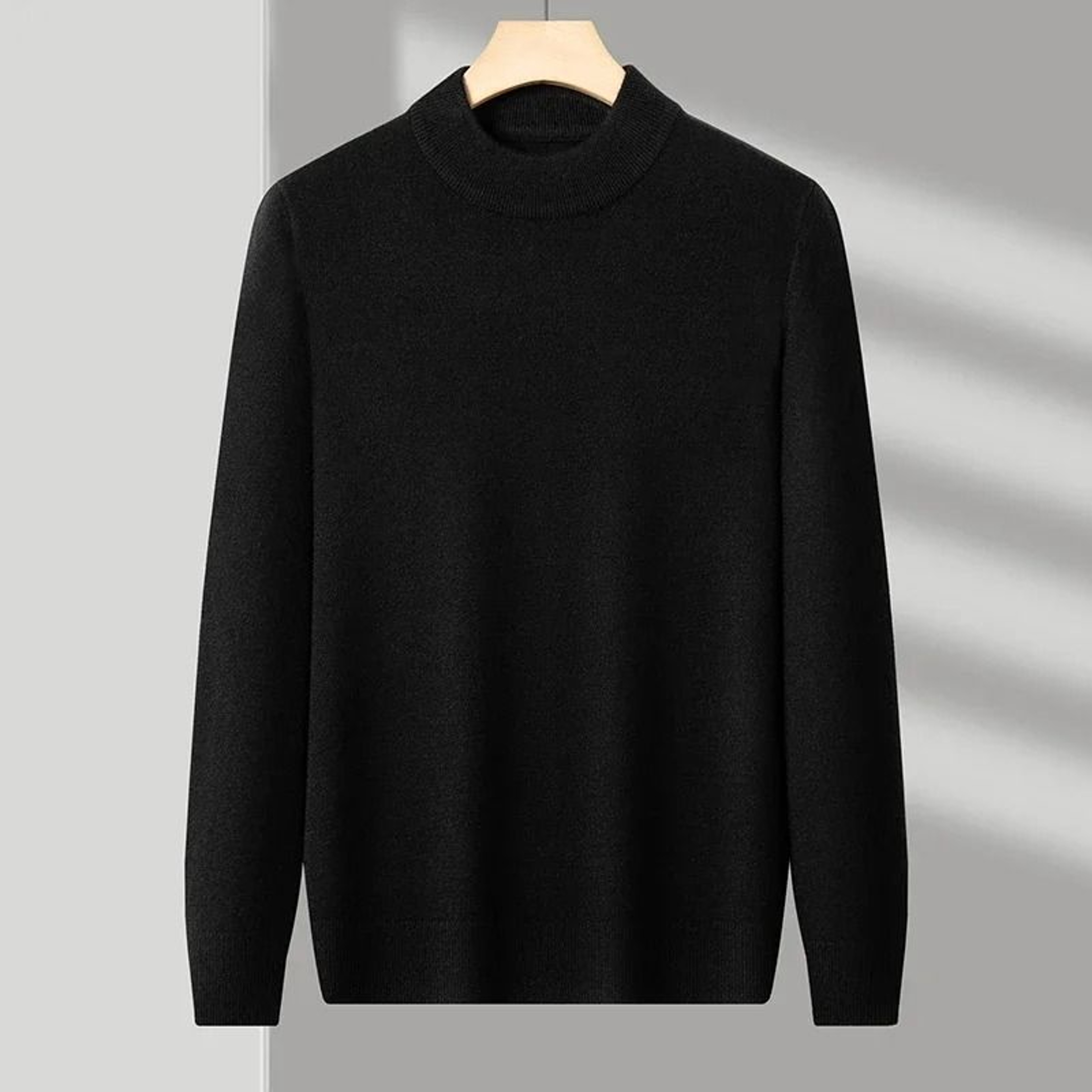 Mens Mock Neck Knit Sweater Casual Half Turtleneck Pullover 1