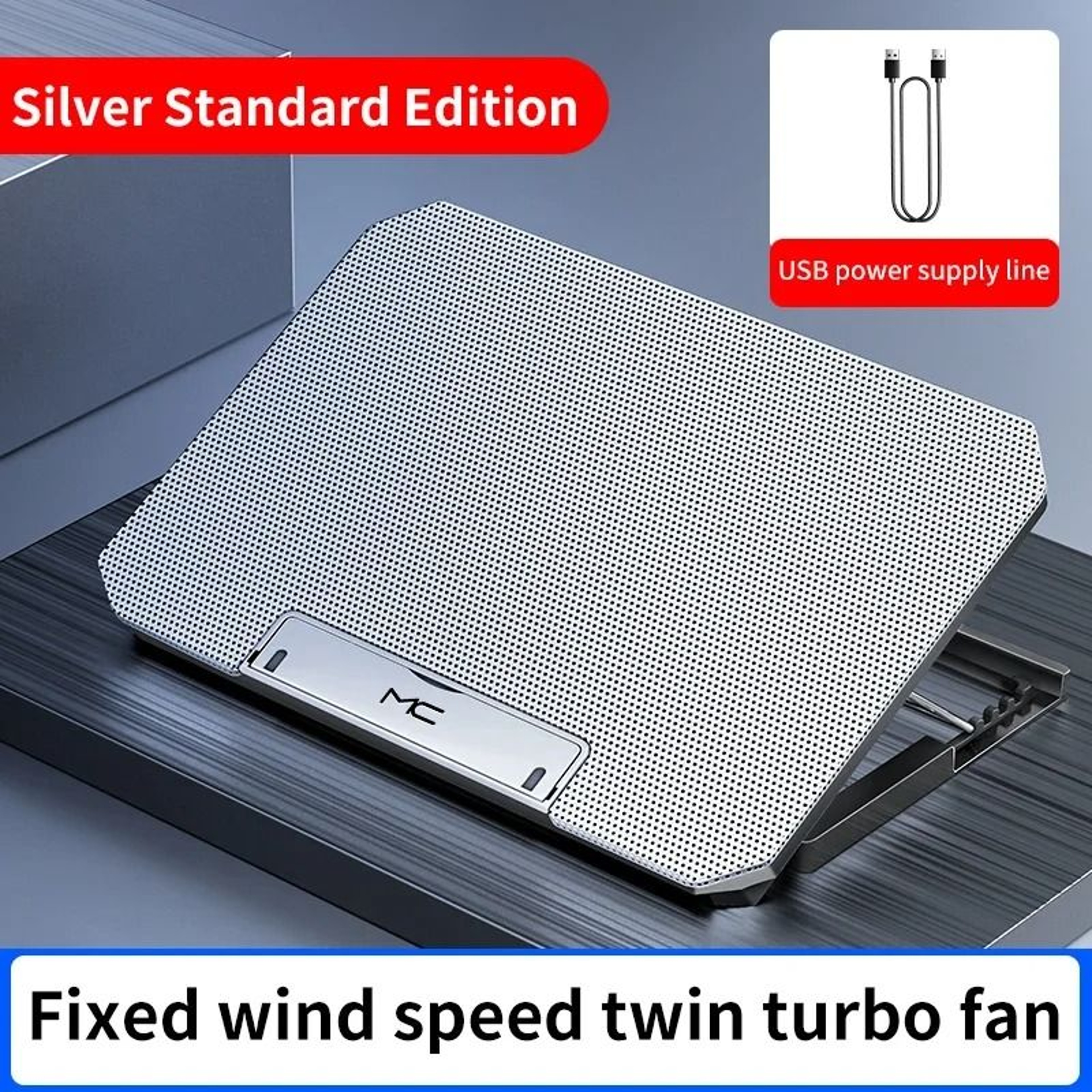 Q100 Gaming Laptop Cooling Pad LED Screen Laptop Cooler Stand 2600RPM Cooling Fan 1