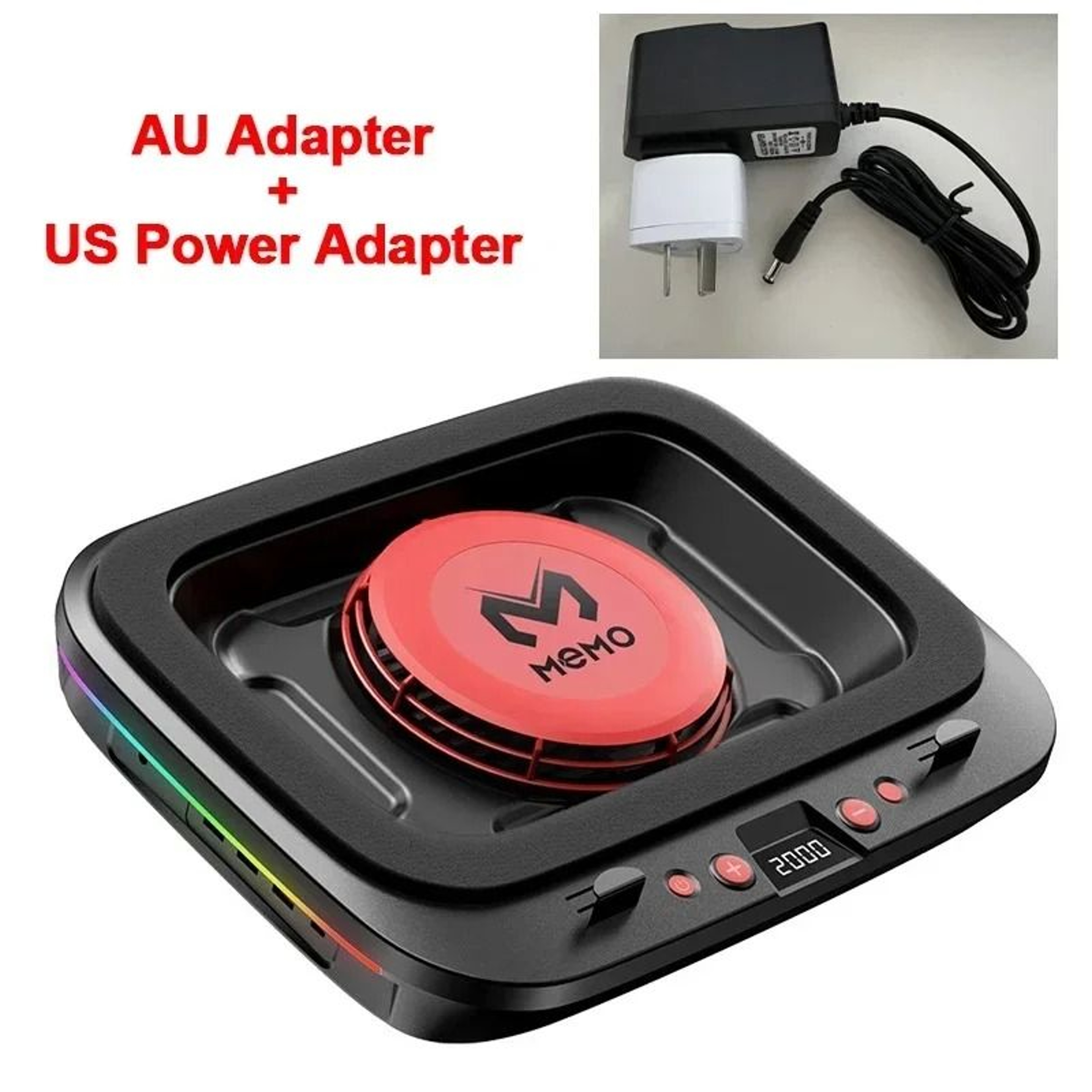 MEMO FL08 Gaming Laptop Cooling Pad Adjustable Laptop Cooler Stand Powerful Fan Cooling Base 4