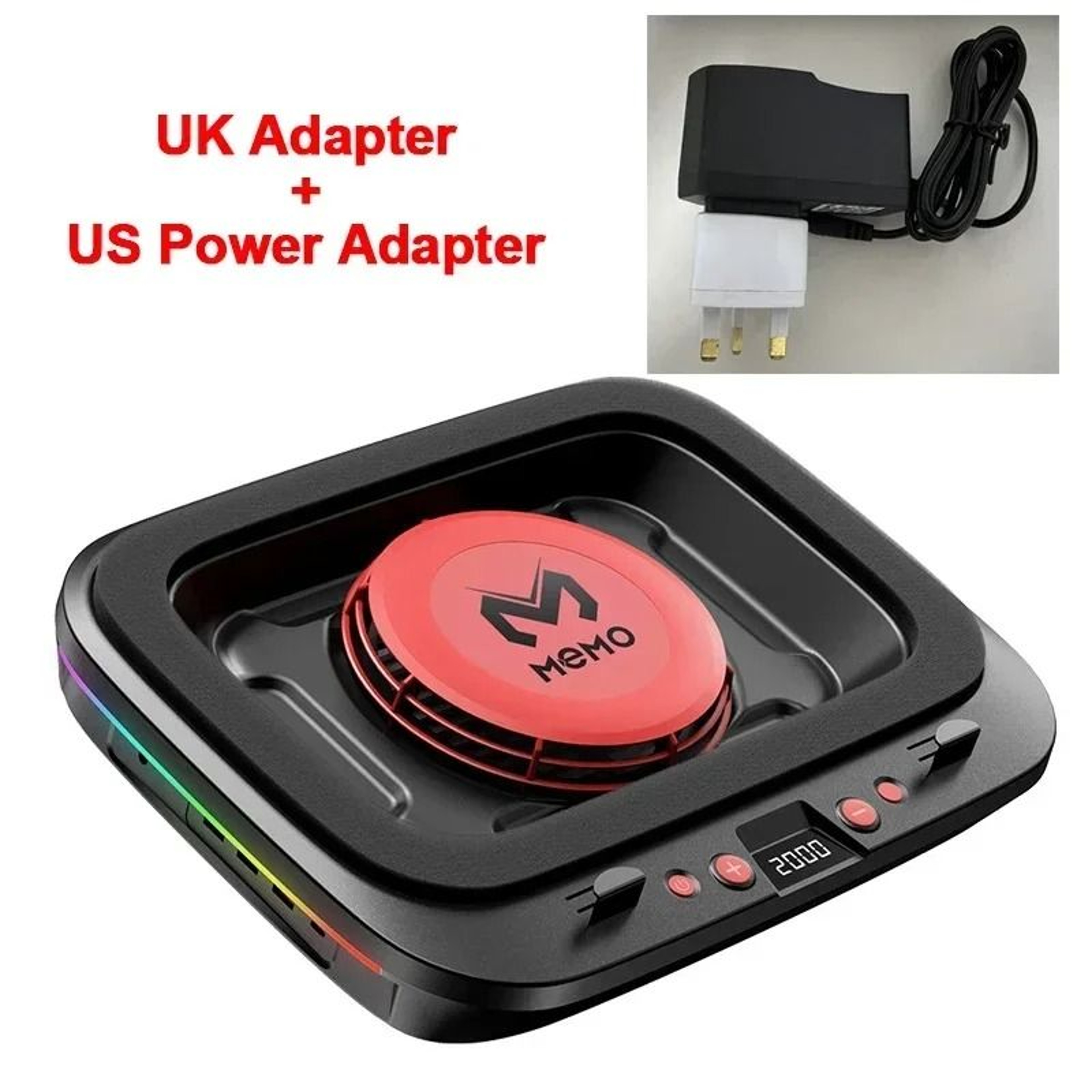 MEMO FL08 Gaming Laptop Cooling Pad Adjustable Laptop Cooler Stand Powerful Fan Cooling Base 2