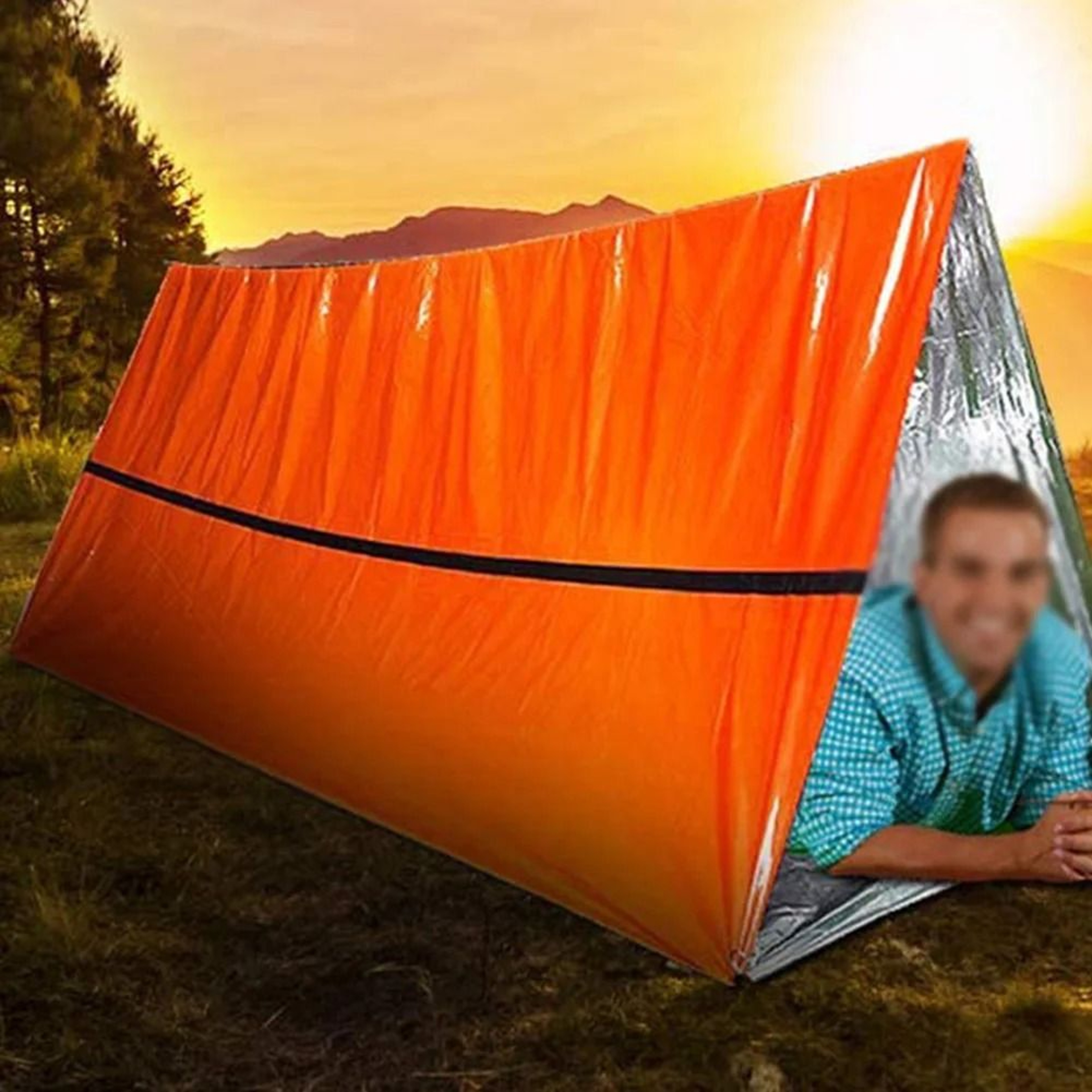 Portable Emergency Survival Sleeping Bag Waterproof Thermal Emergency Blanket Camping Safety Sleepi 6