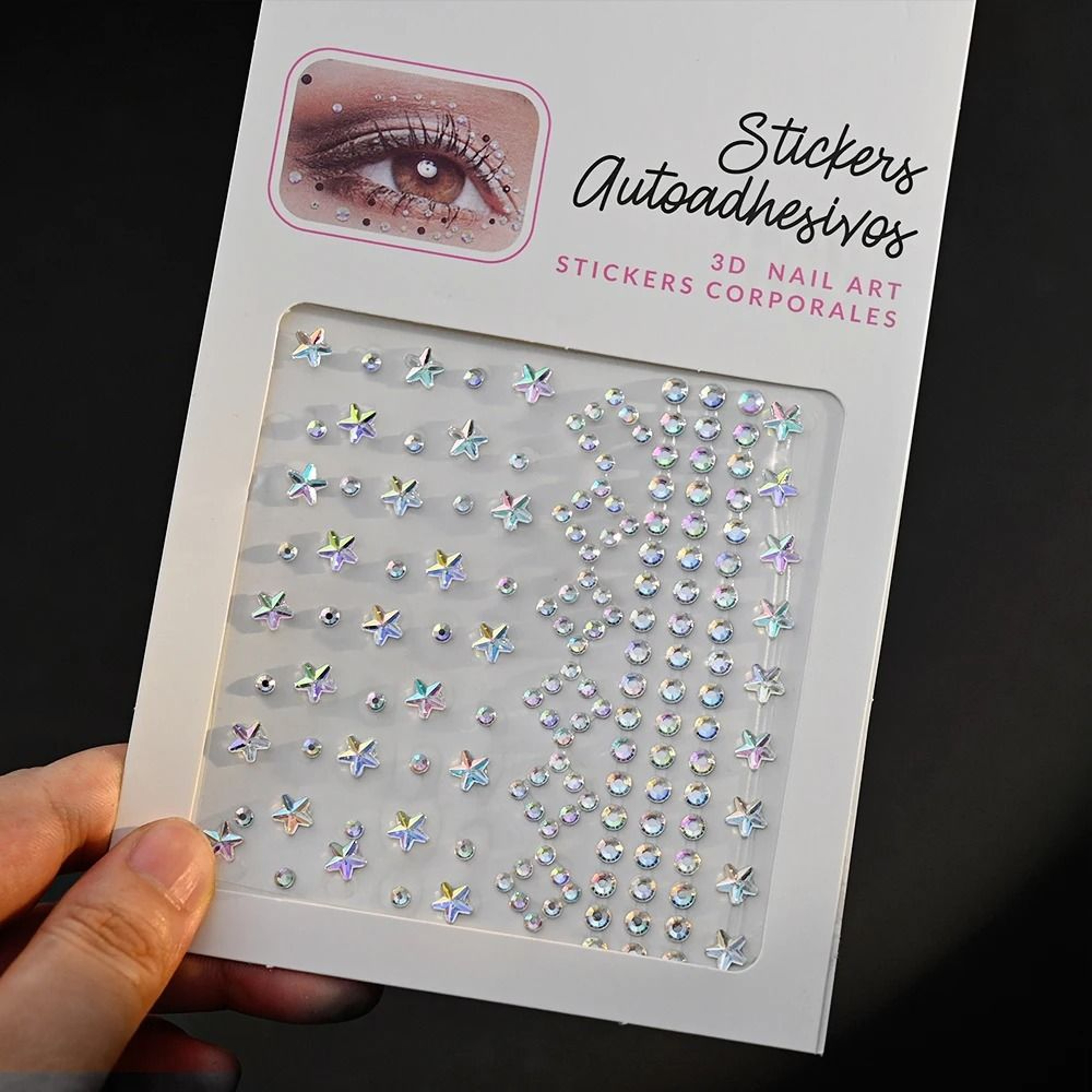 GlamShine Rhinestone Face Stickers Self Adhesive Face Gem Stickers Festival Makeup Jewels 9