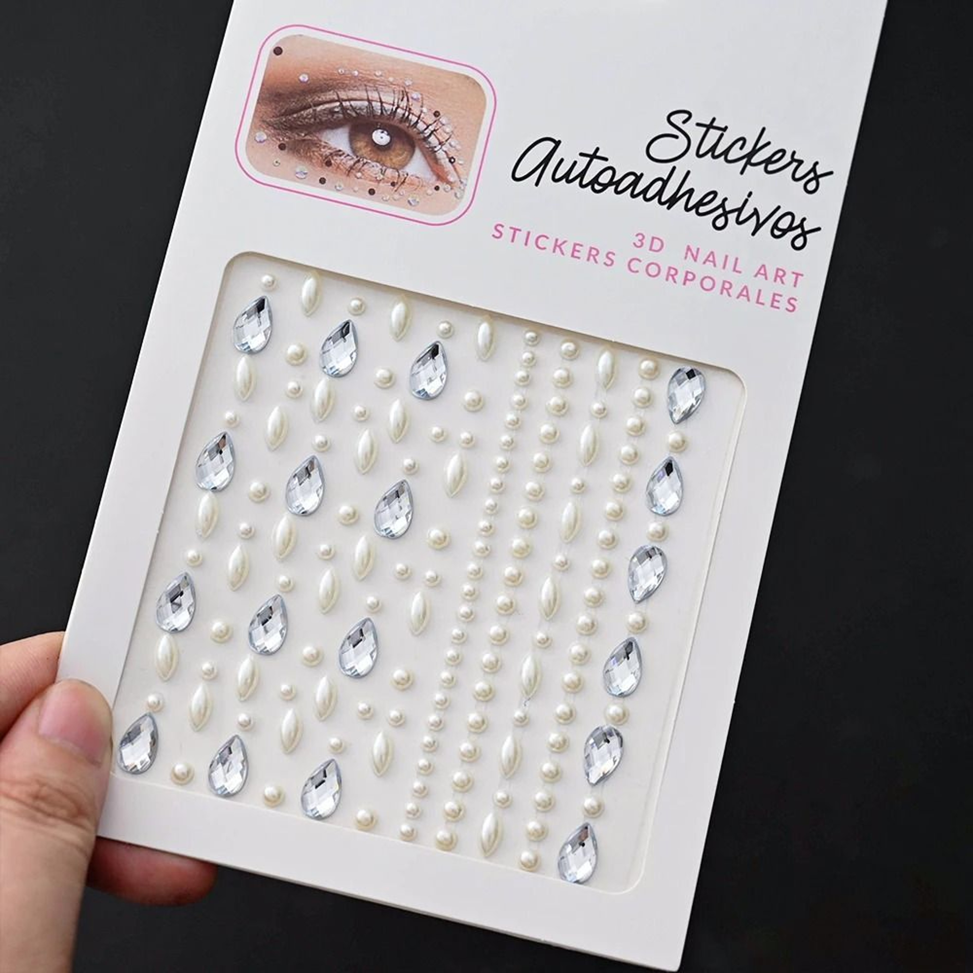 GlamShine Rhinestone Face Stickers Self Adhesive Face Gem Stickers Festival Makeup Jewels 10