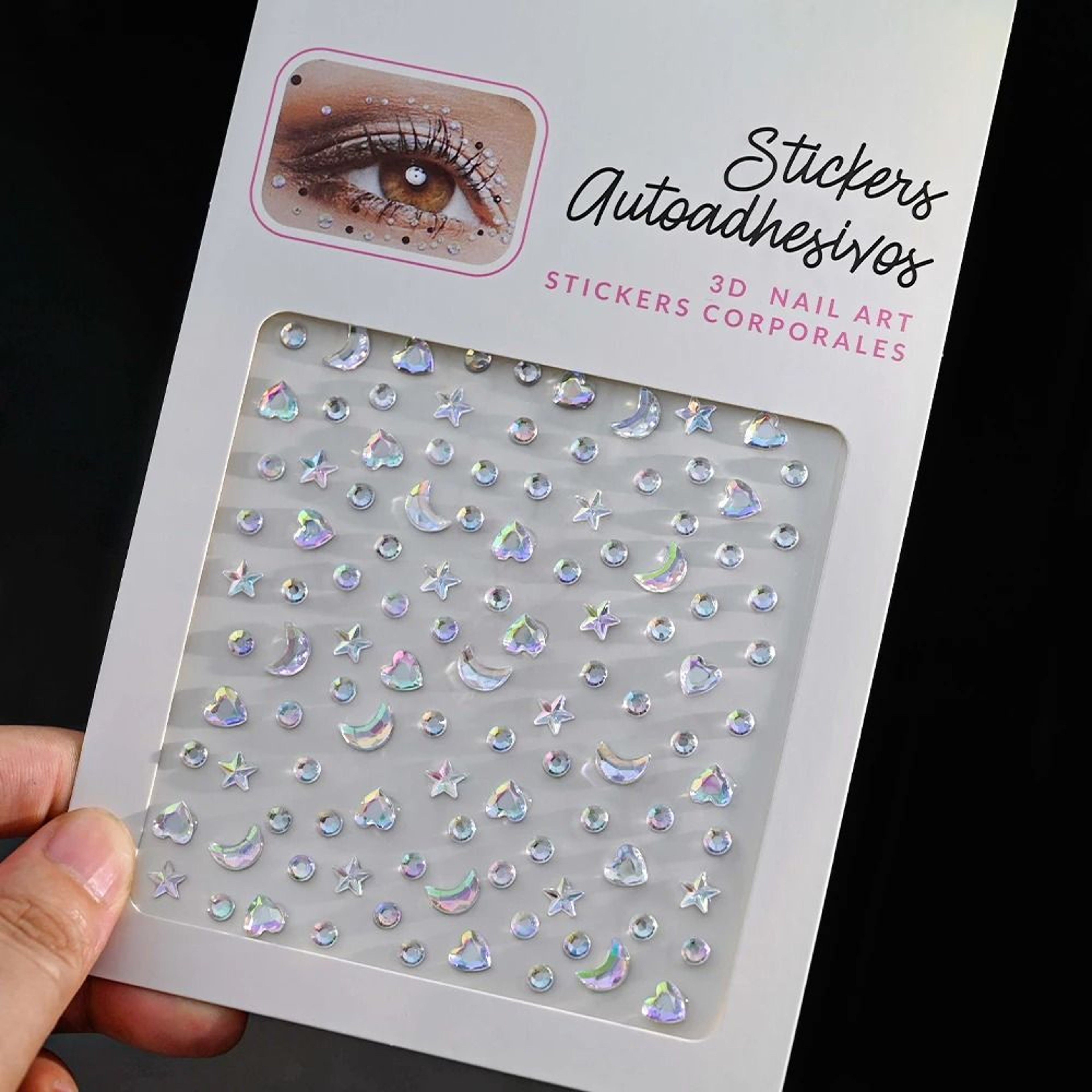 GlamShine Rhinestone Face Stickers Self Adhesive Face Gem Stickers Festival Makeup Jewels 4