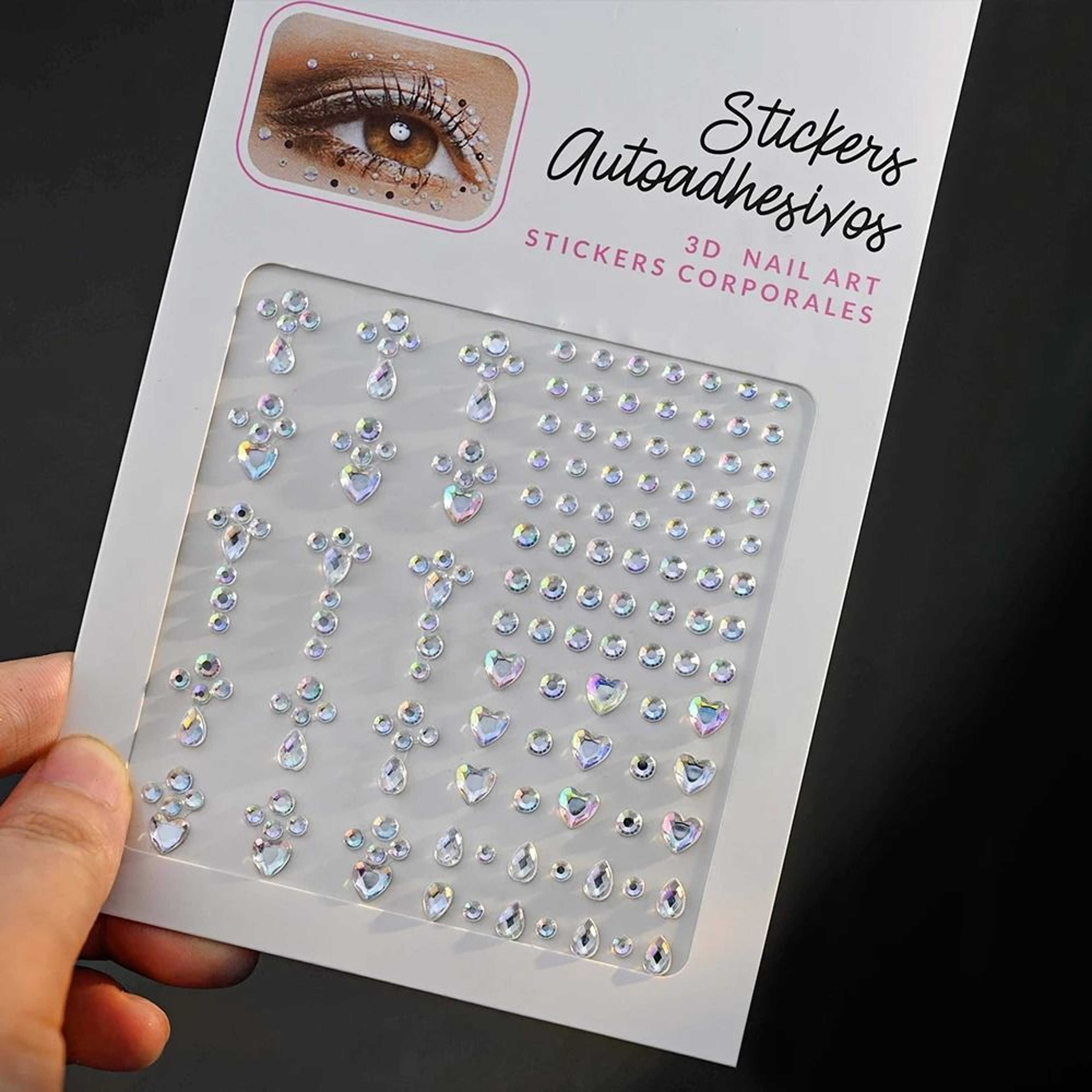 GlamShine Rhinestone Face Stickers Self Adhesive Face Gem Stickers Festival Makeup Jewels 5