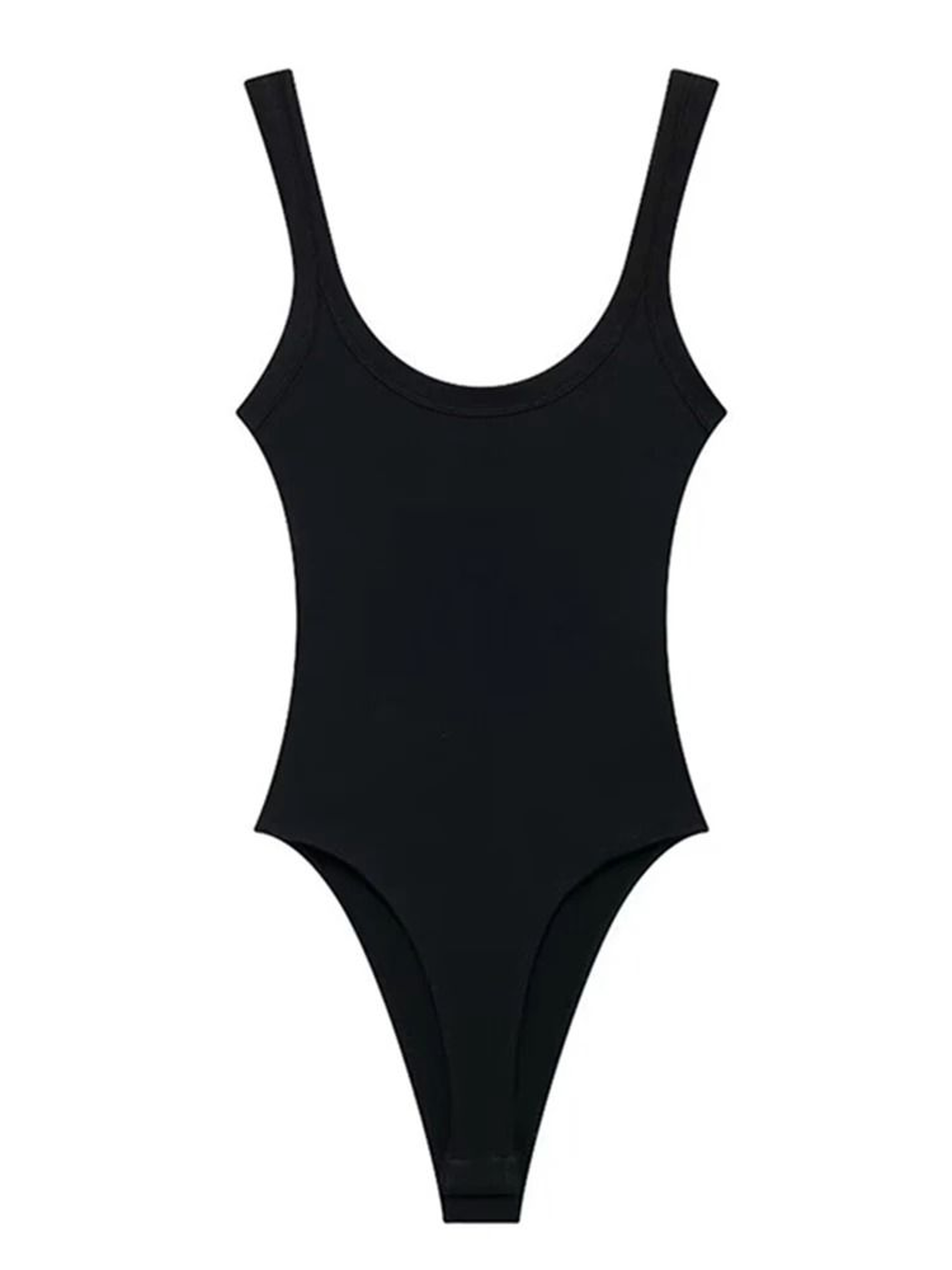Womens Ribbed O Neck Bodysuit Stretch Snap Button Bodysuit Slim Fit Fashion Top 3