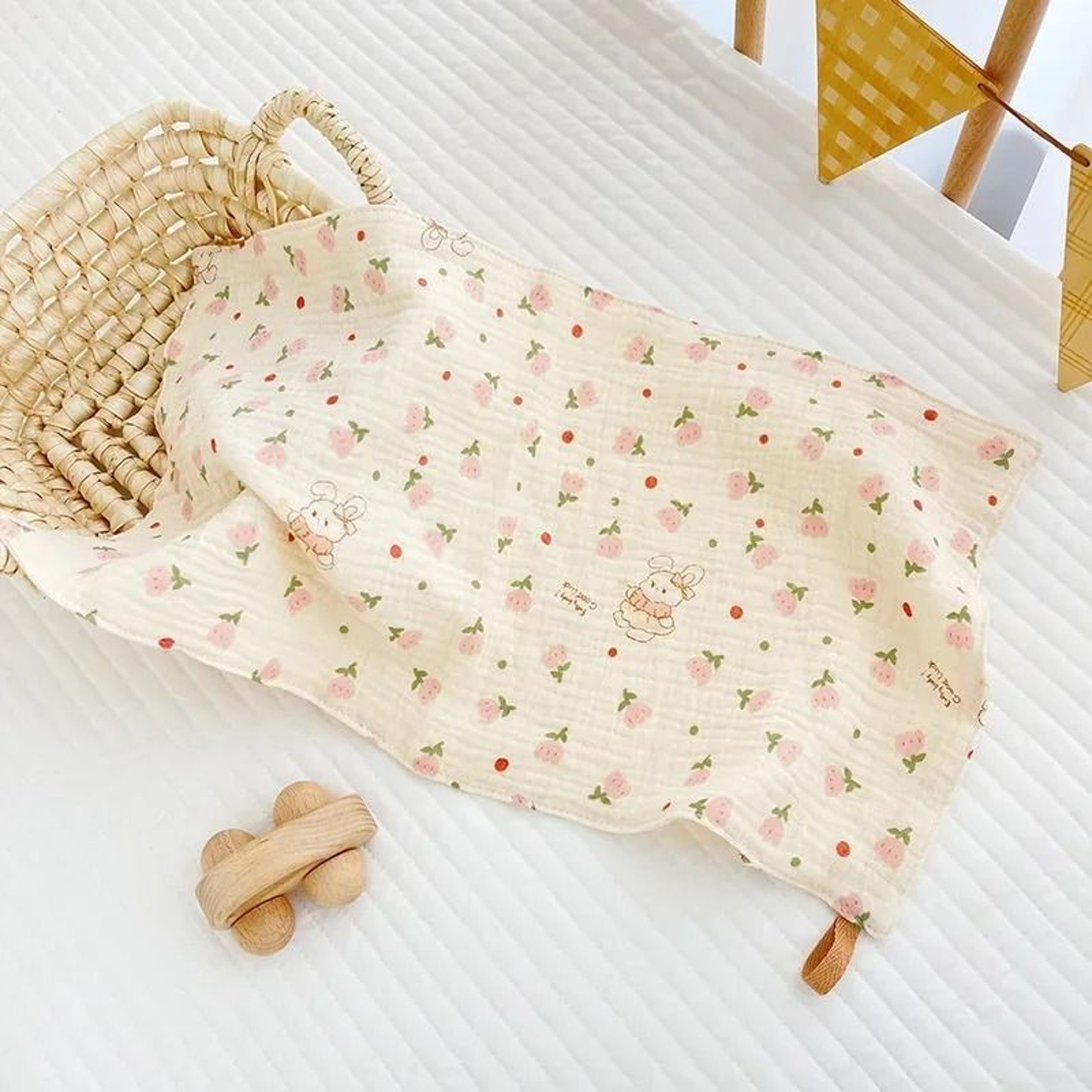Soft Cotton Baby Face Towel Muslin Bear Newborn Burp Cloth Washcloth 6