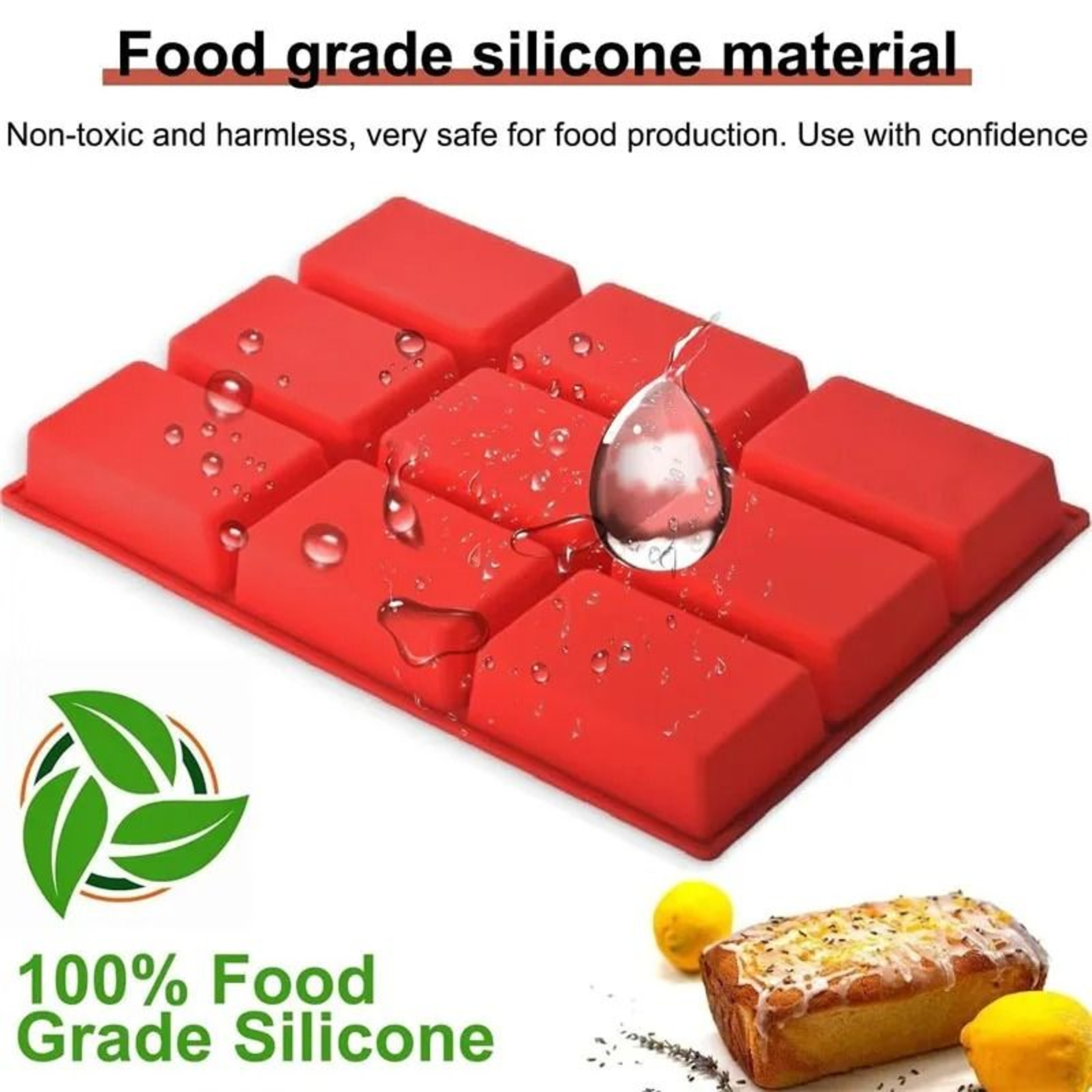 9 Cavity Silicone Mini Loaf Pan Non Stick Bread Baking Mold For Cakes And Desserts 3