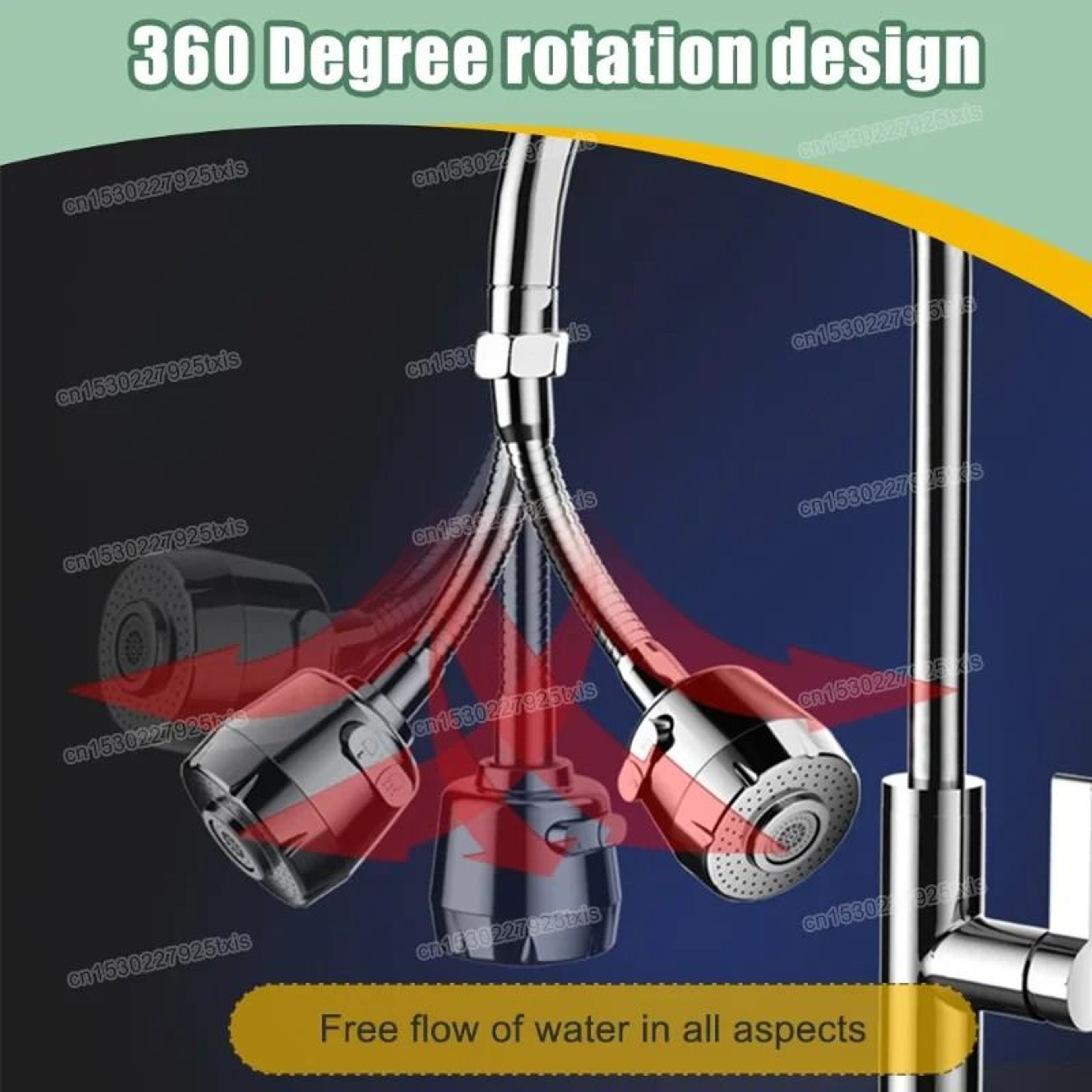 360 Degree Faucet Extender Rotating Faucet Aerator Water Saving Tap Nozzle 9