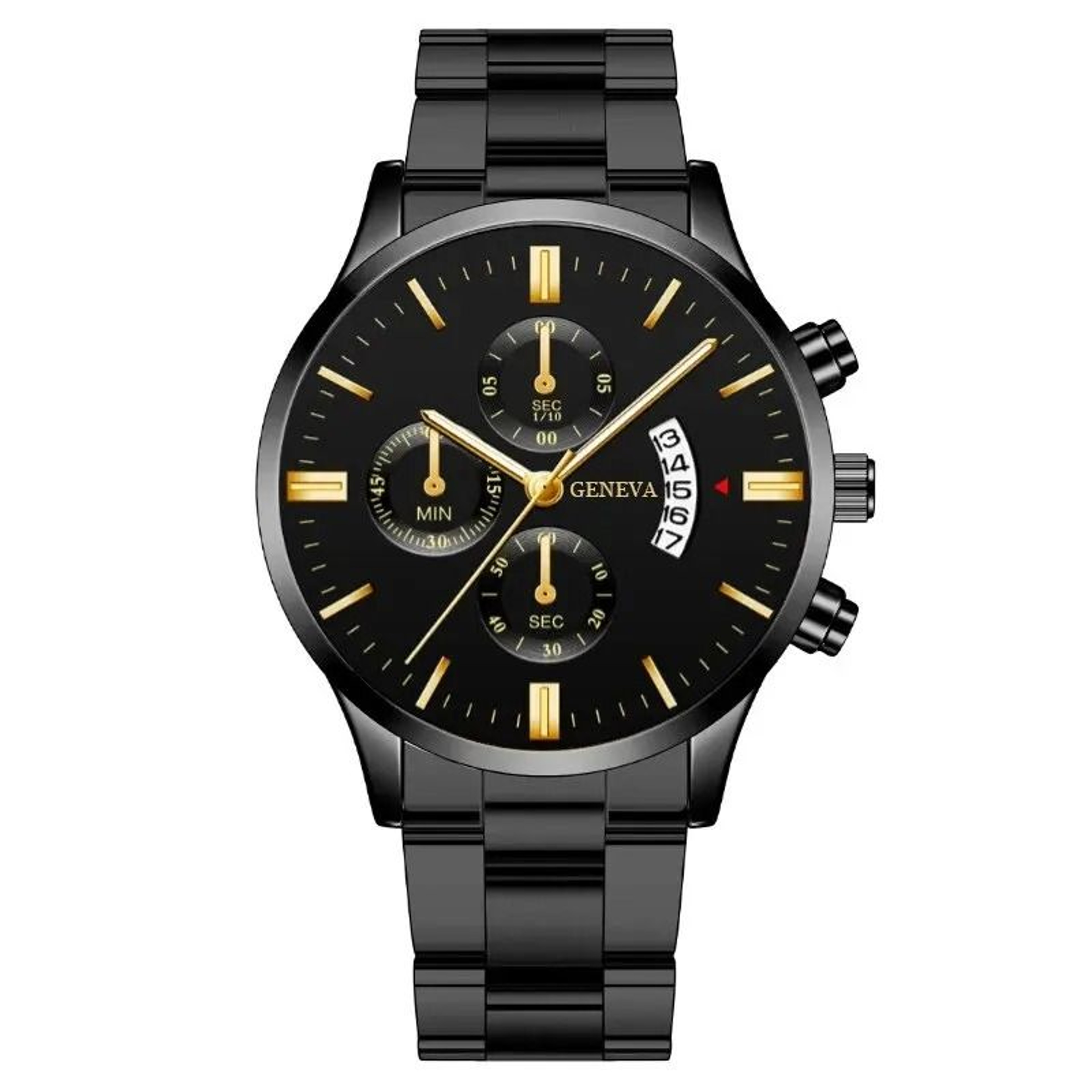 Mens Luxury Watch Stainless Steel Wrist Watch Quartz Business Calendar Silver 3