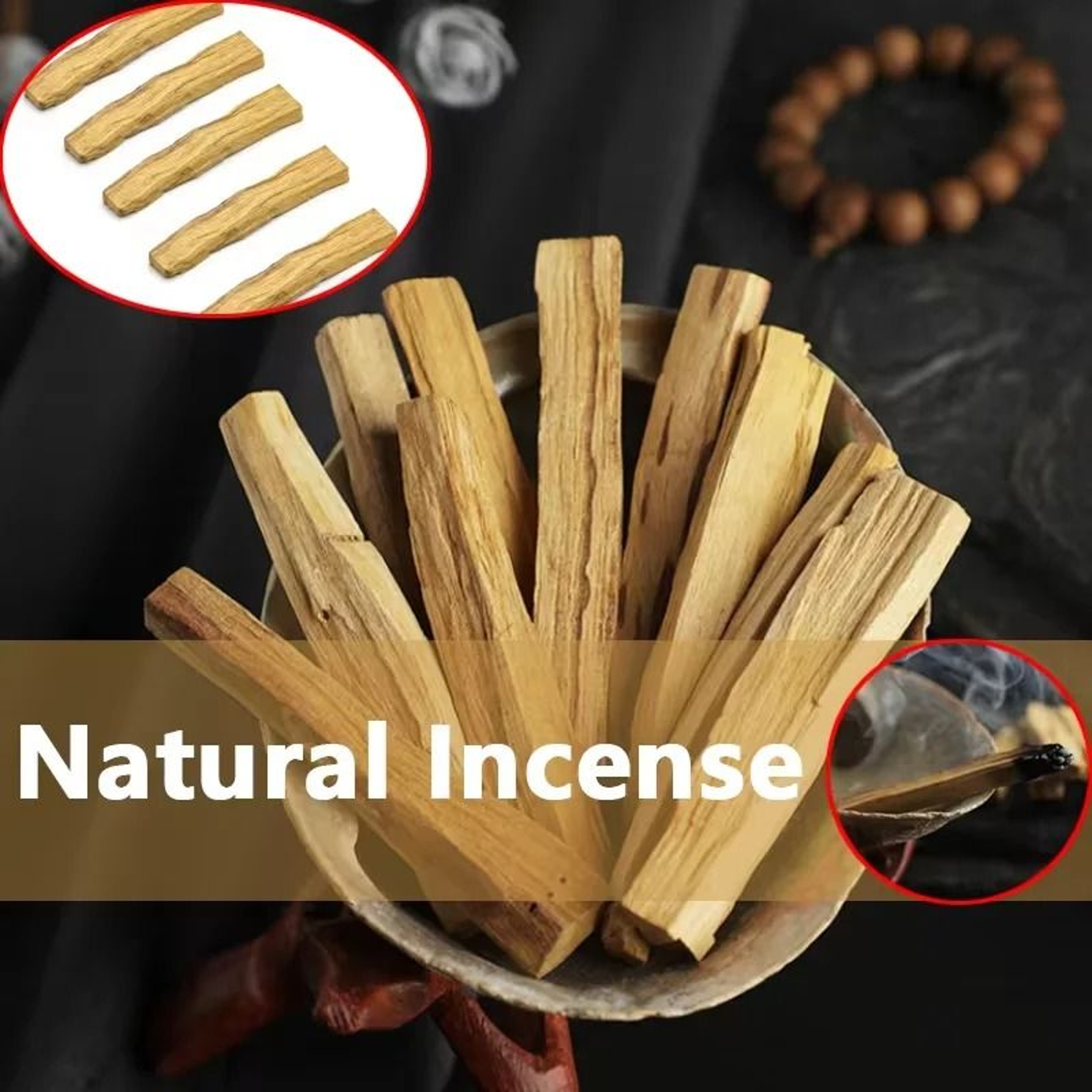 Palo Santo Sticks Natural Smudging Wood Incense Aromatherapy Sticks Set 10