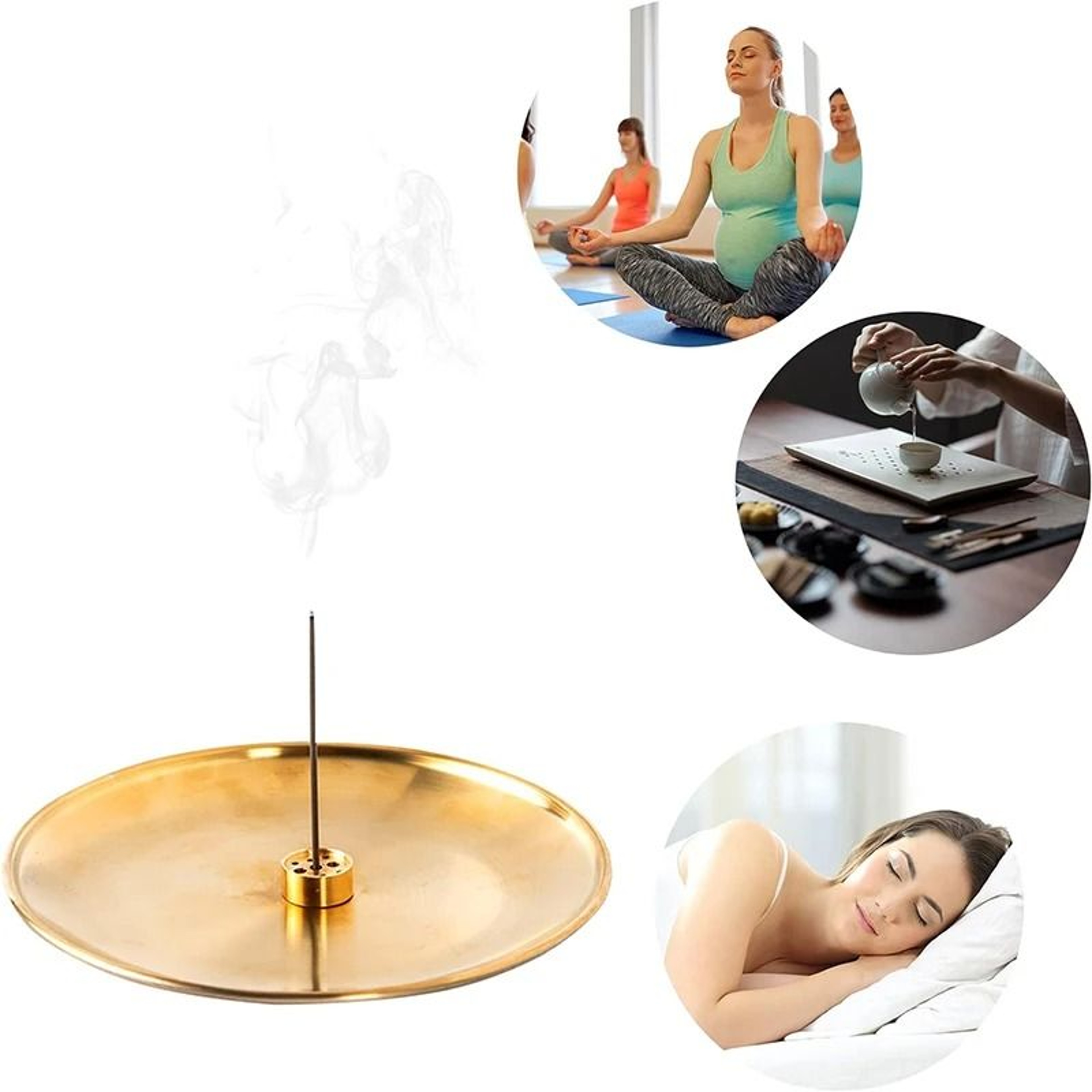 Brass Incense Holder Set With Metal Tray Ash Catcher For Palo Santo And Sage 12
