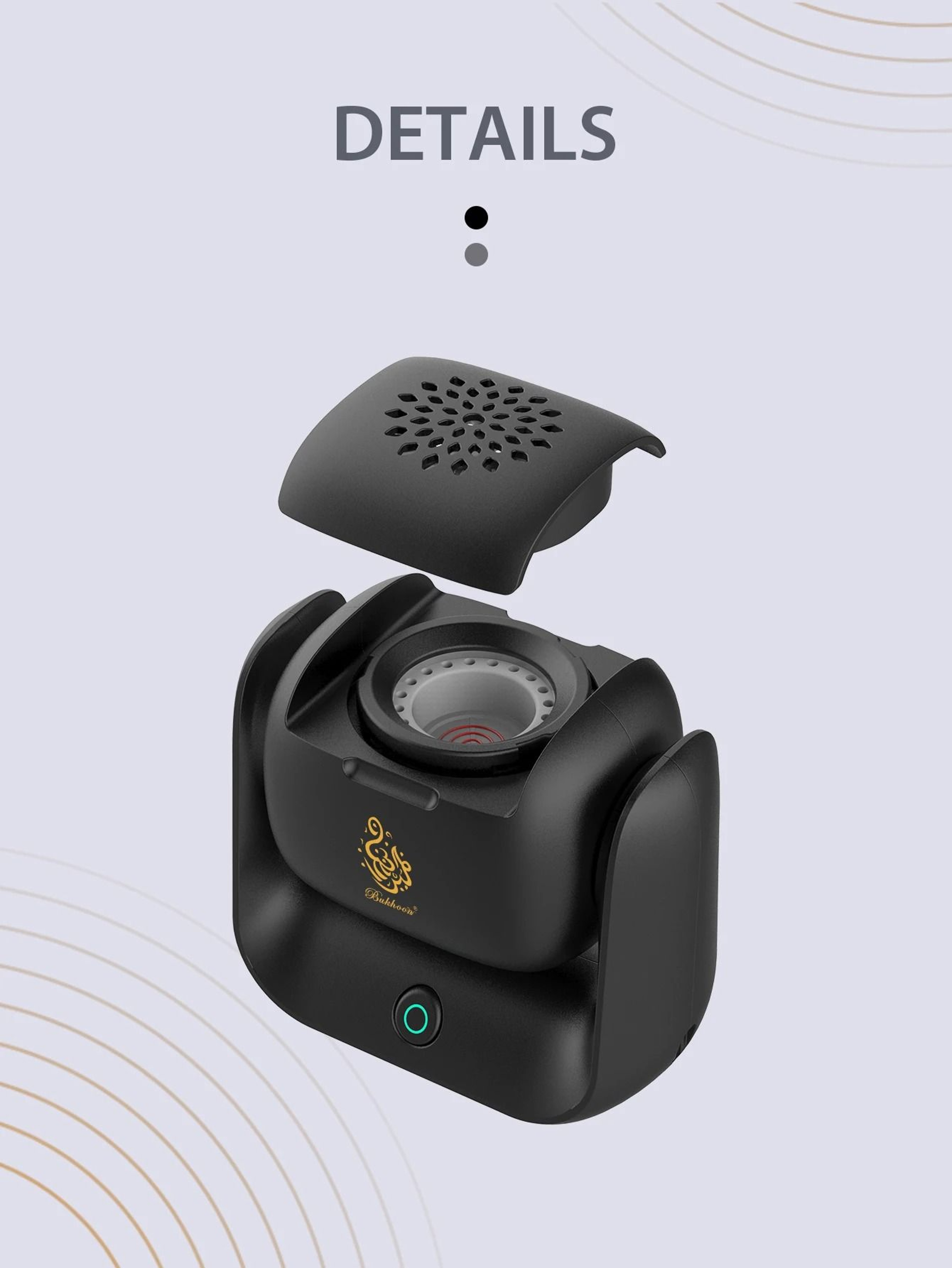 Rotating Electric Incense Burner USB Rechargeable Arabian Bakhoor Diffuser 6