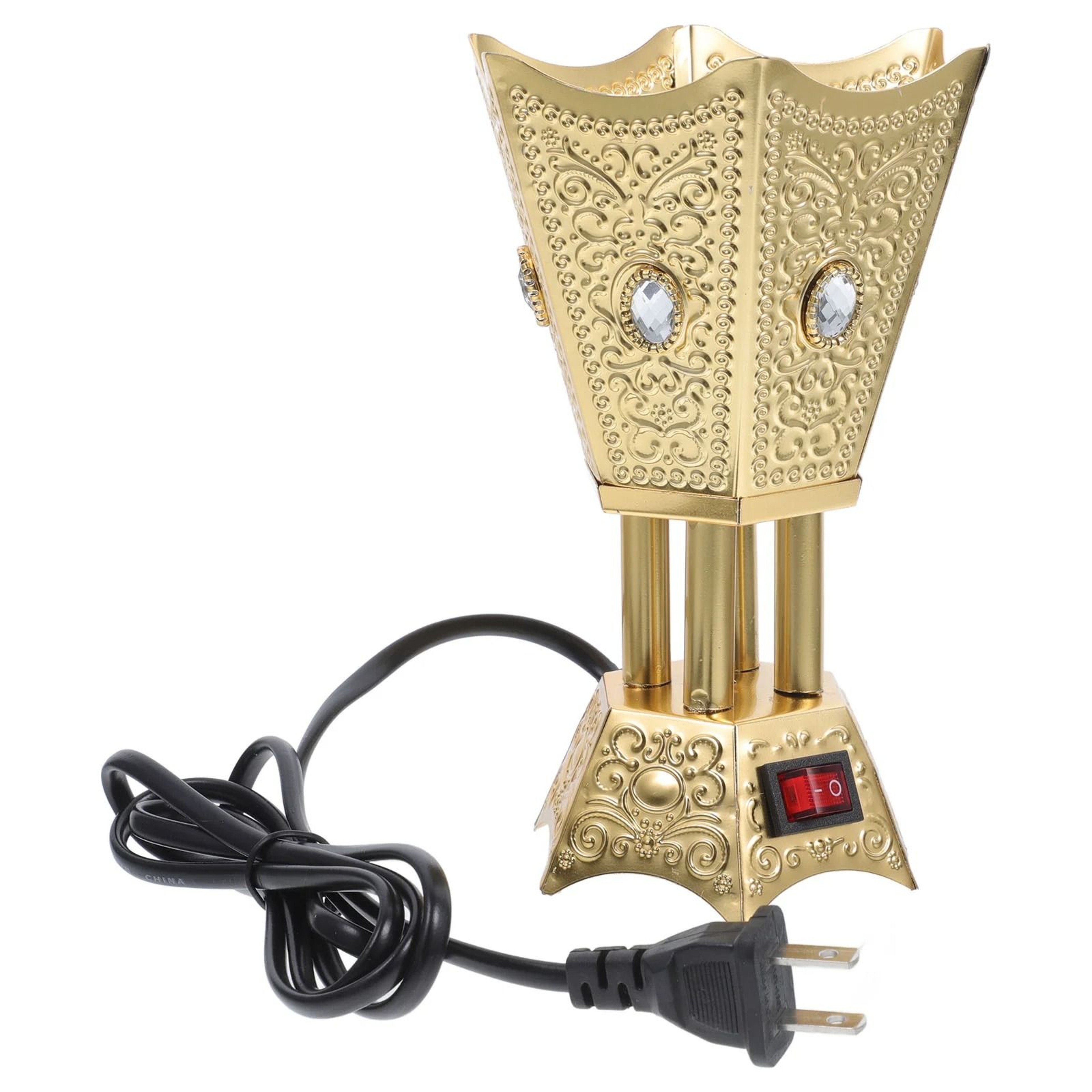 Retro Electric Bakhoor Burner Iron Incense Censer With LED Timer 5