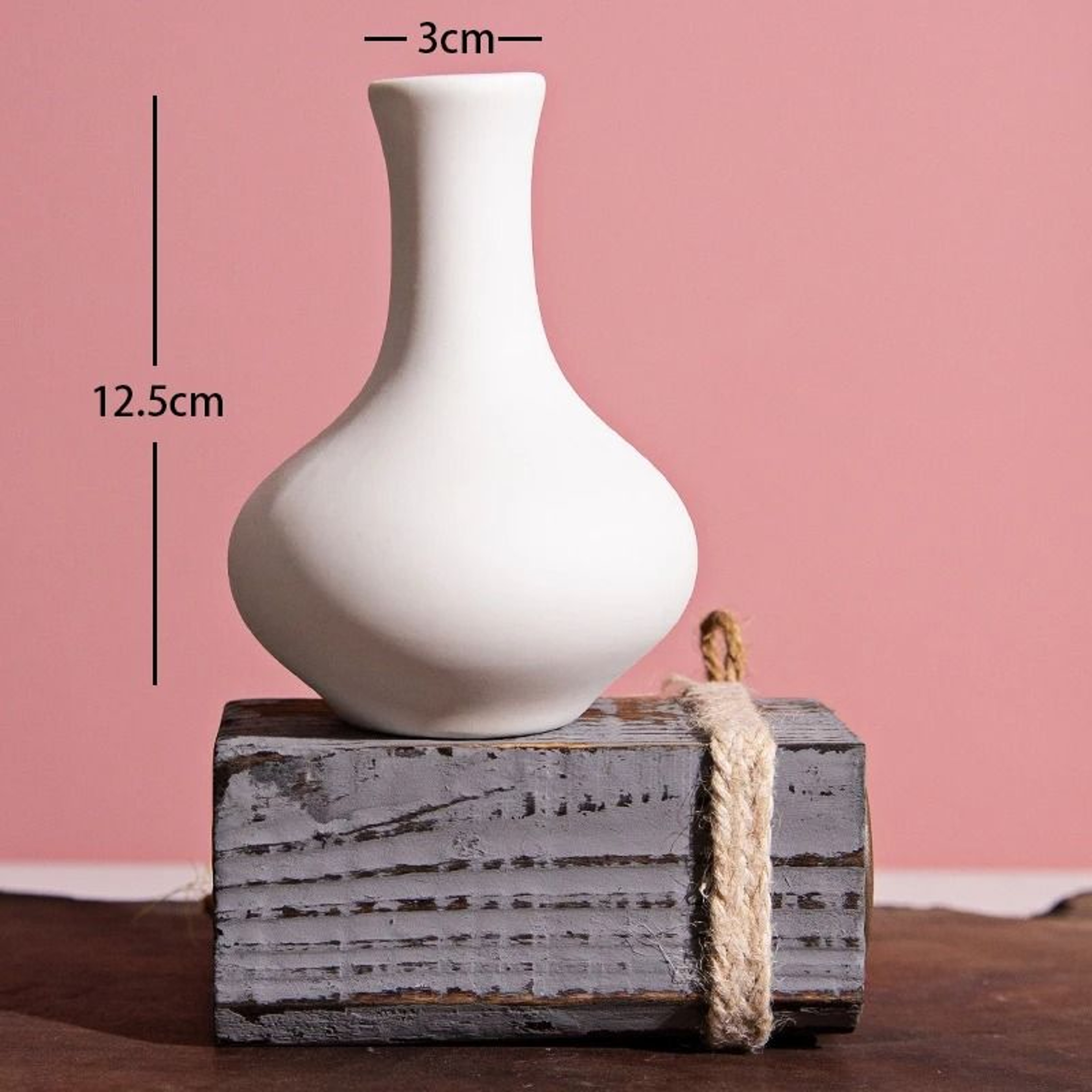Minimalist Small Ceramic Vase White Flower Arrangement Bud Vase Home Decor Accent 5