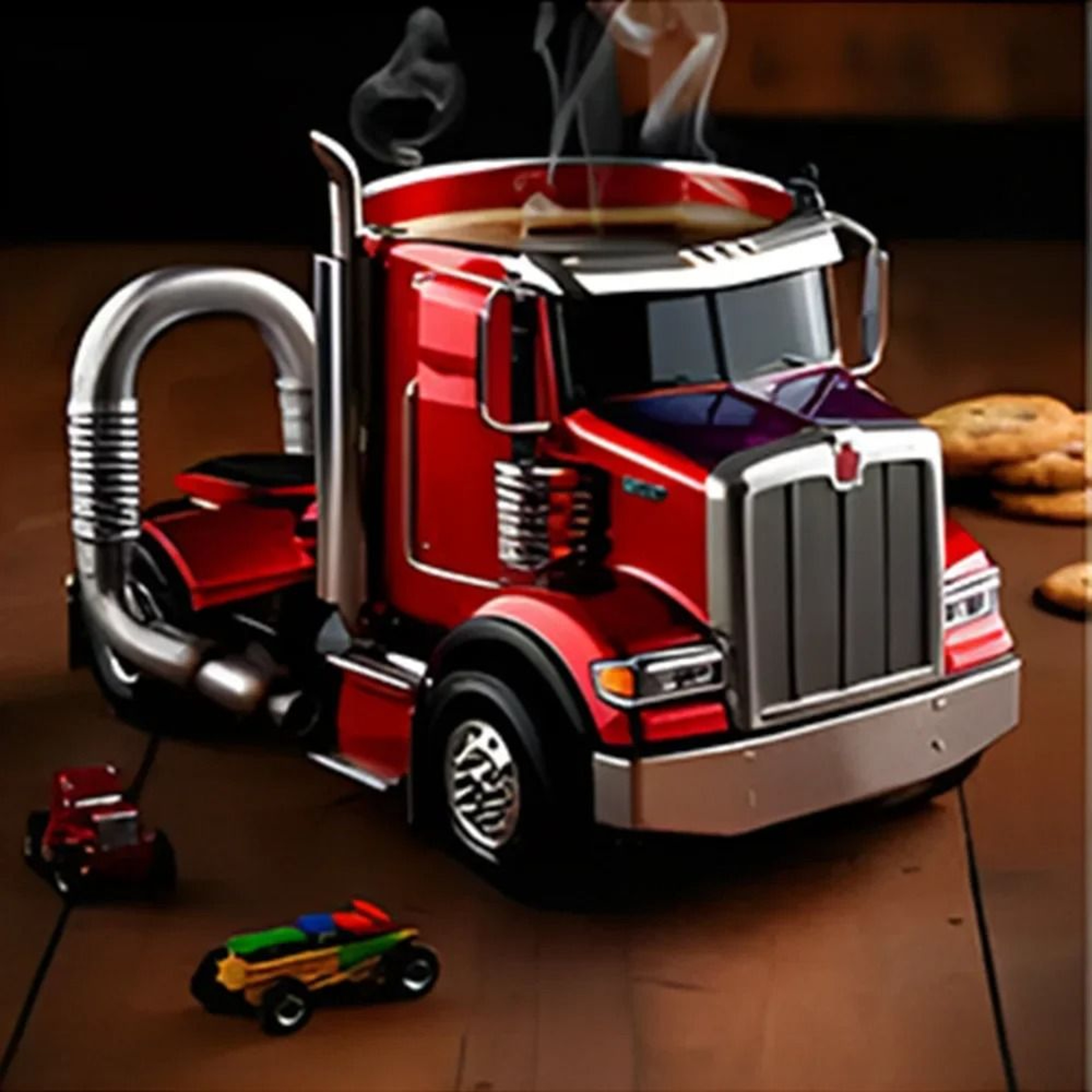 Semi Truck Coffee Mug Handcrafted Novelty Truck Coffee Cup Unique Vehicle Shaped Mug 2