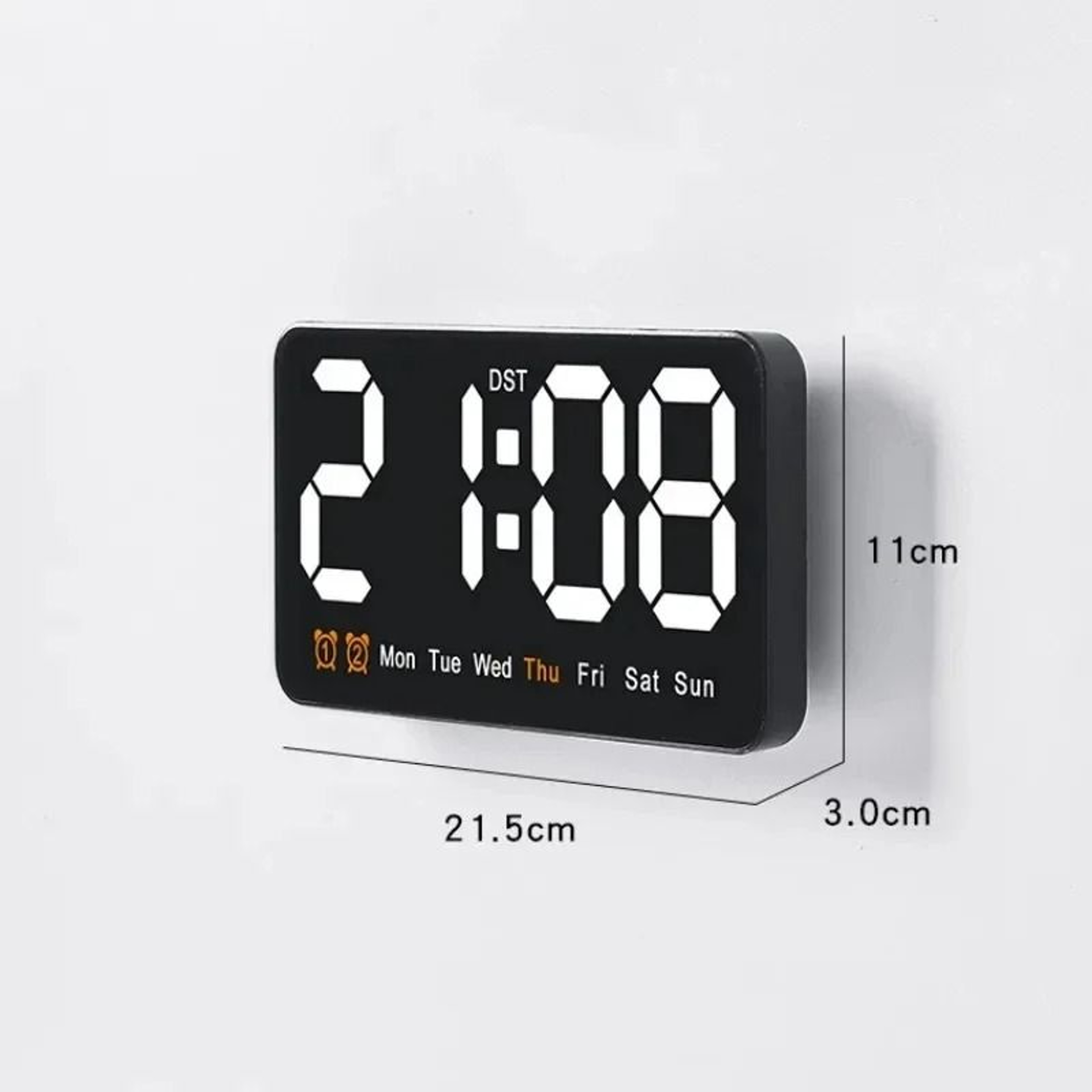 Voice Control Digital Wall Clock Large LED Display With Temperature And Dual Alarm 10